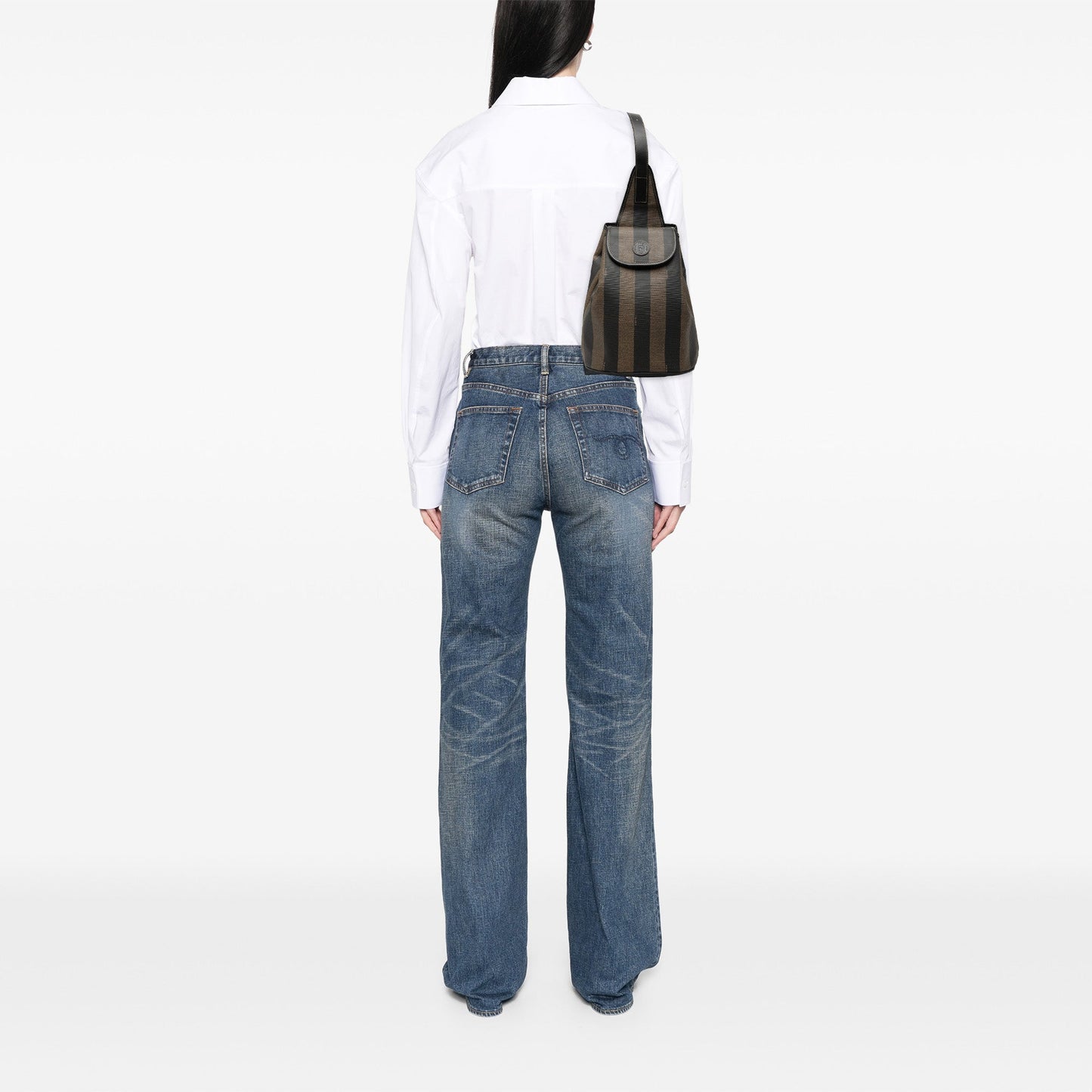 Fendi Pequin Coated Canvas Sling Bag