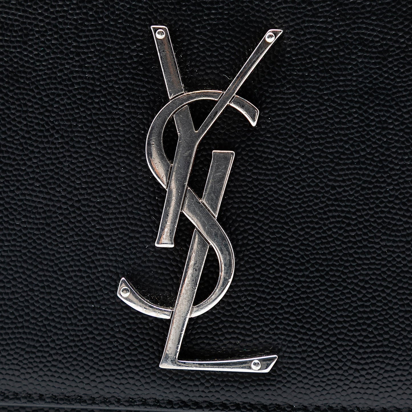 Saint Laurent Medium Grain De Poudre Leather Monogram Kate Crossbody