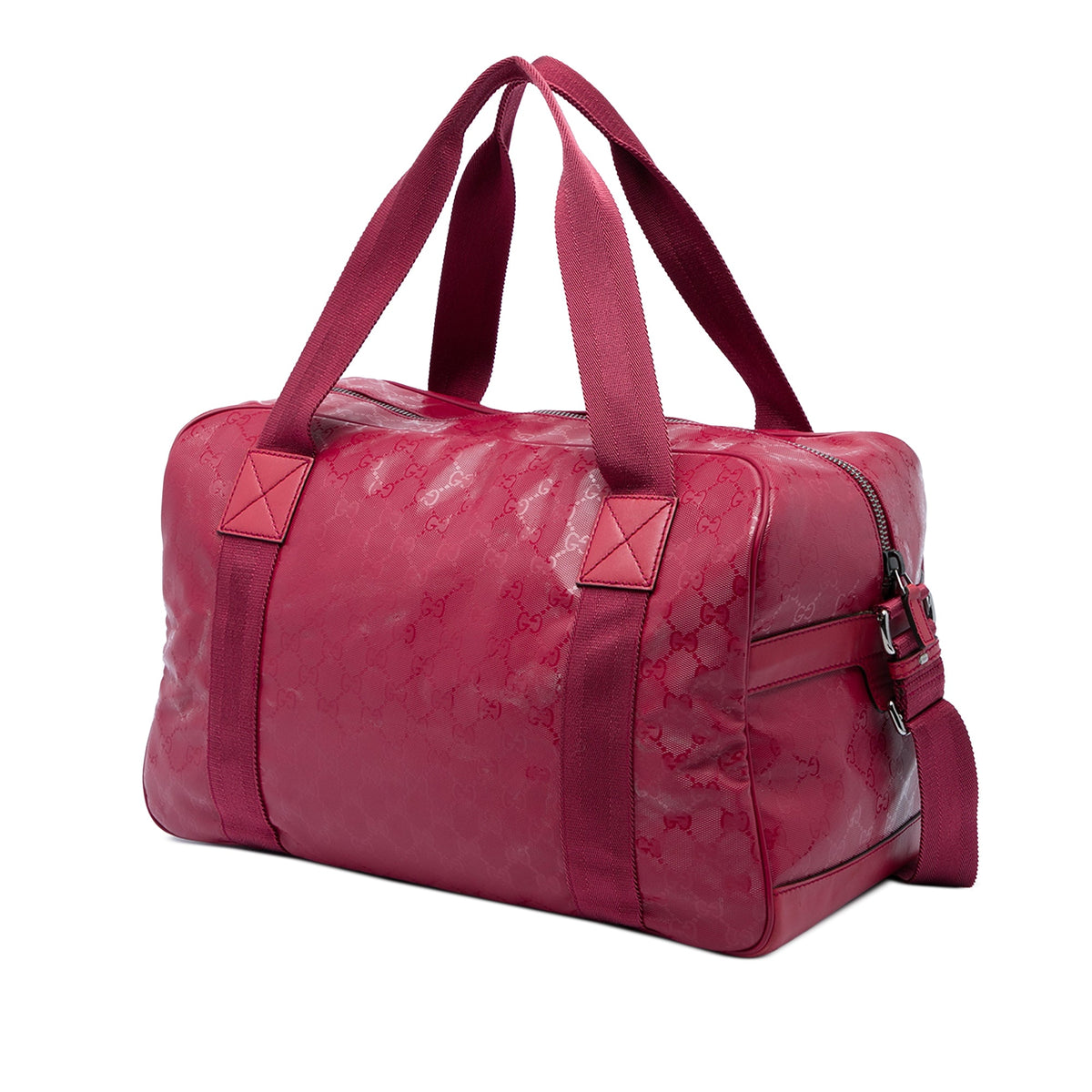 Gucci Large GG Imprime Duffle Bag — Red