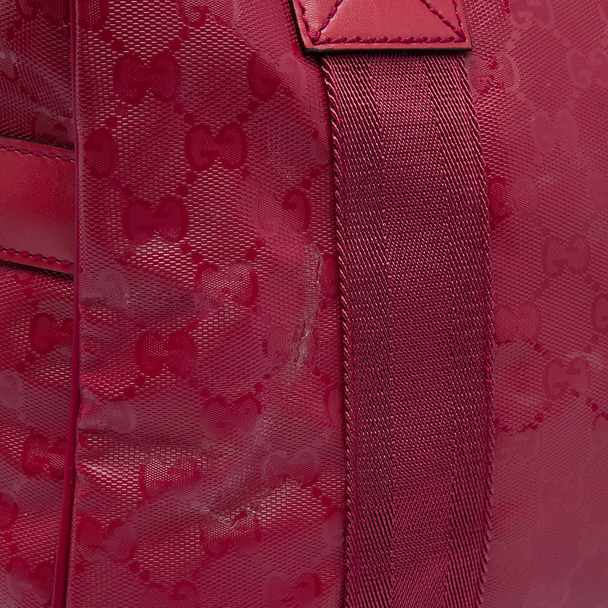 Gucci Large GG Imprime Duffle Bag — Red