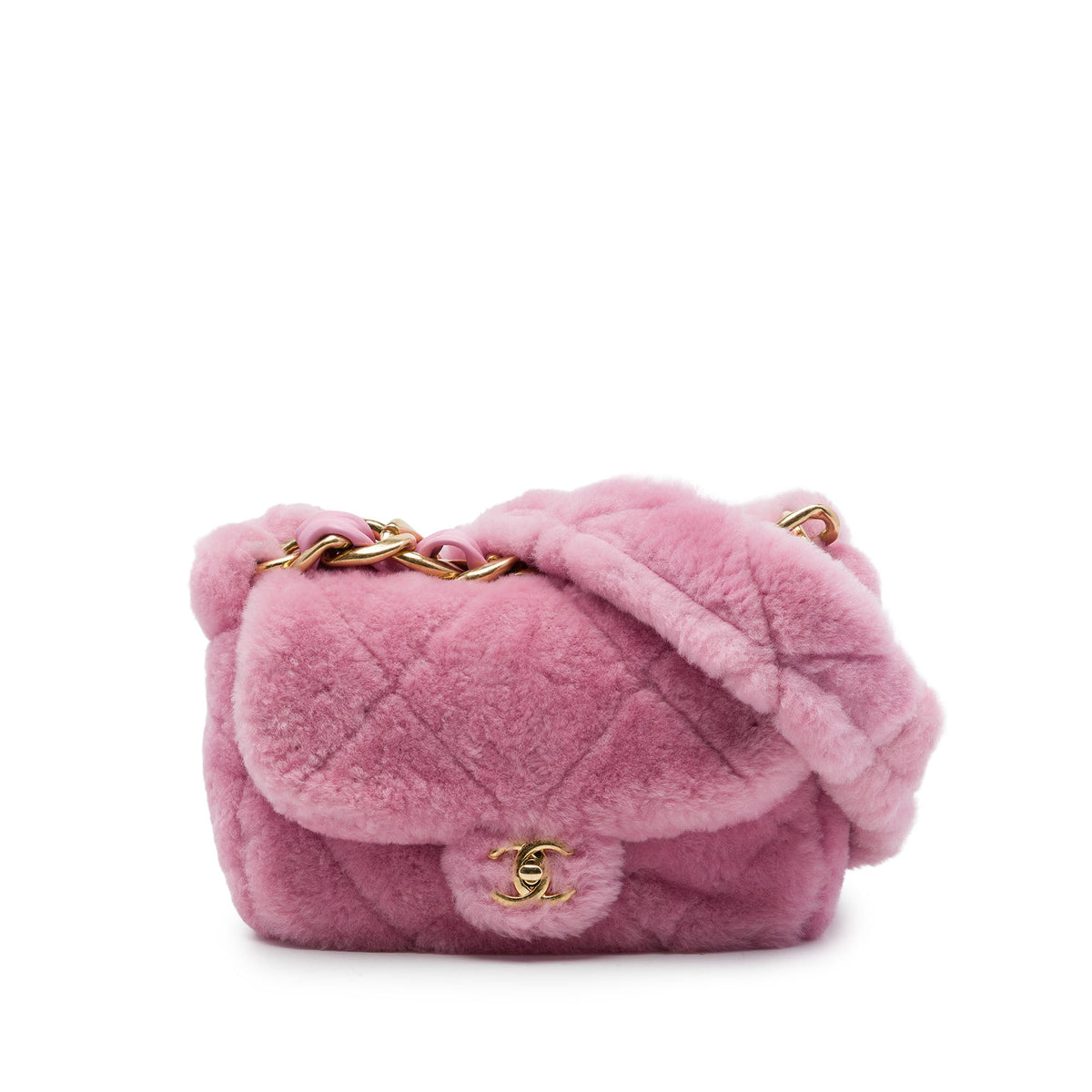 Chanel Quilted Shearling Coconing Single Flap — Pink