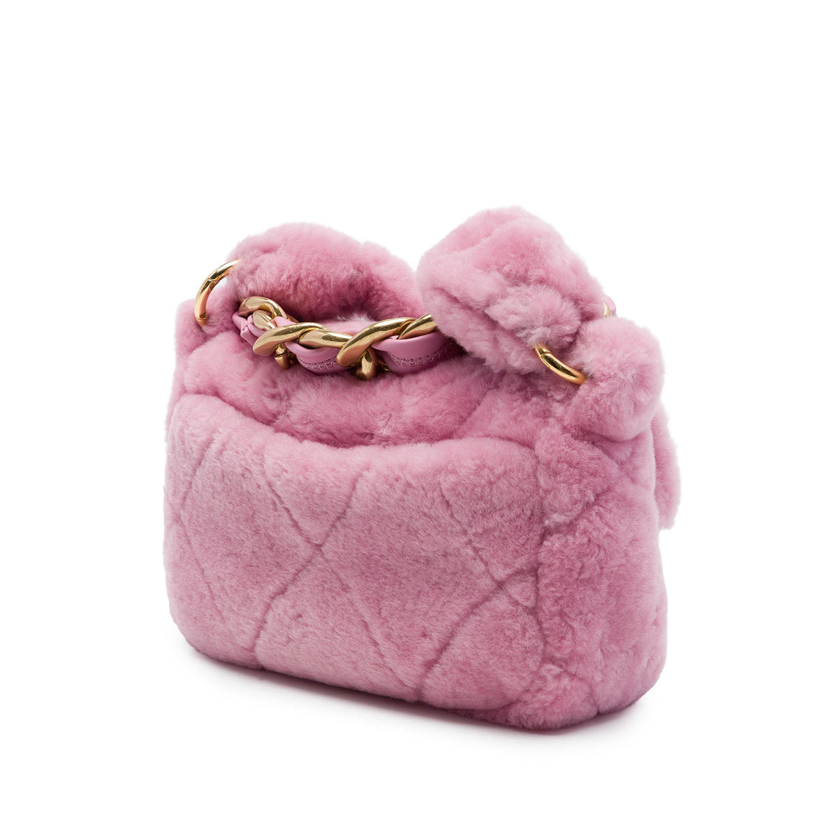 Chanel Quilted Shearling Coconing Single Flap — Pink