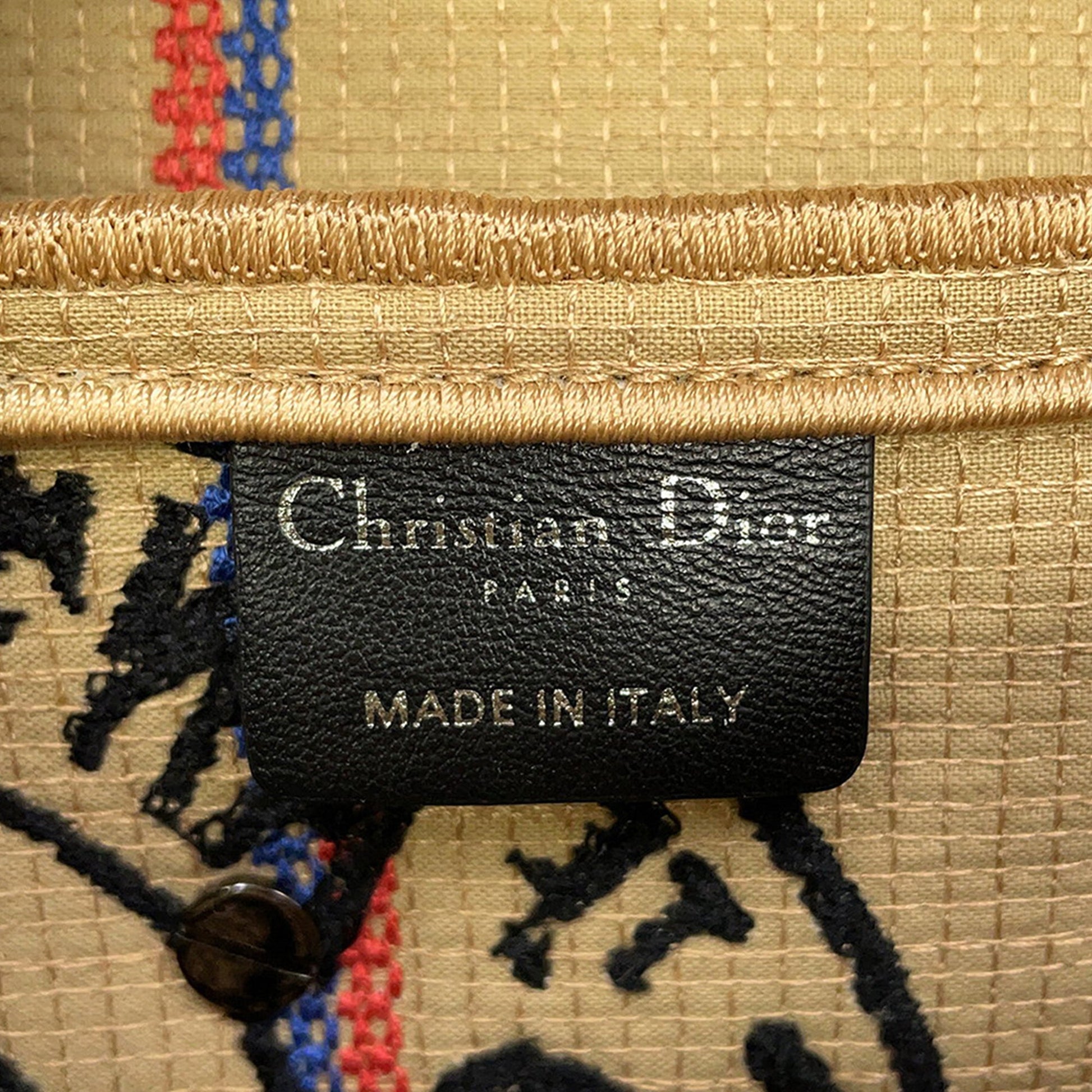 Dior Jute Union Embroidered Saddle Bag