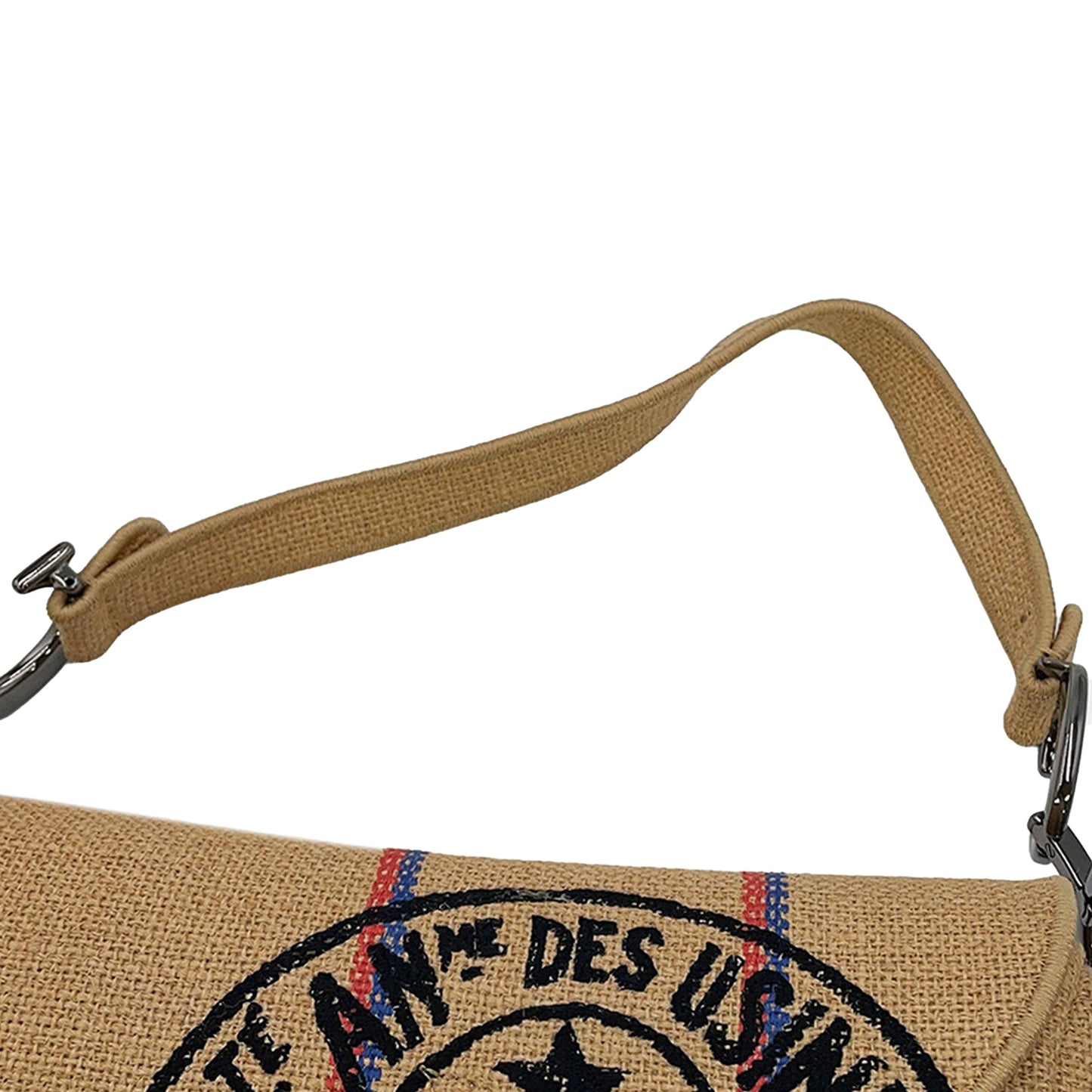 Dior Jute Union Embroidered Saddle Bag