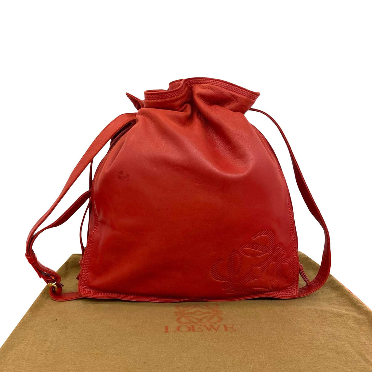 LOEWE Embossed Leather Flamenco Tassel Crossbody