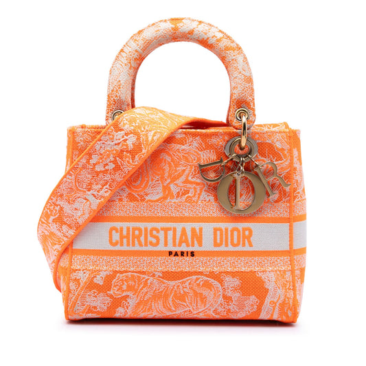 Dior Medium Embroidered Canvas Toile De Jouy Lady D Lite