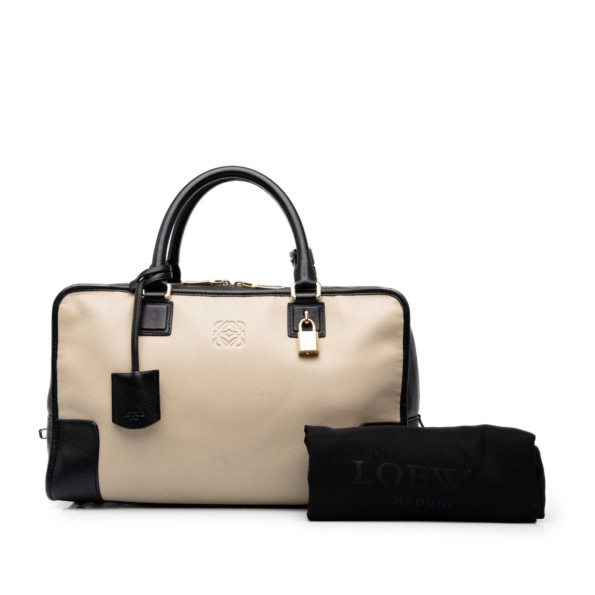 LOEWE Bicolor Leather Amazona 36 — Beige