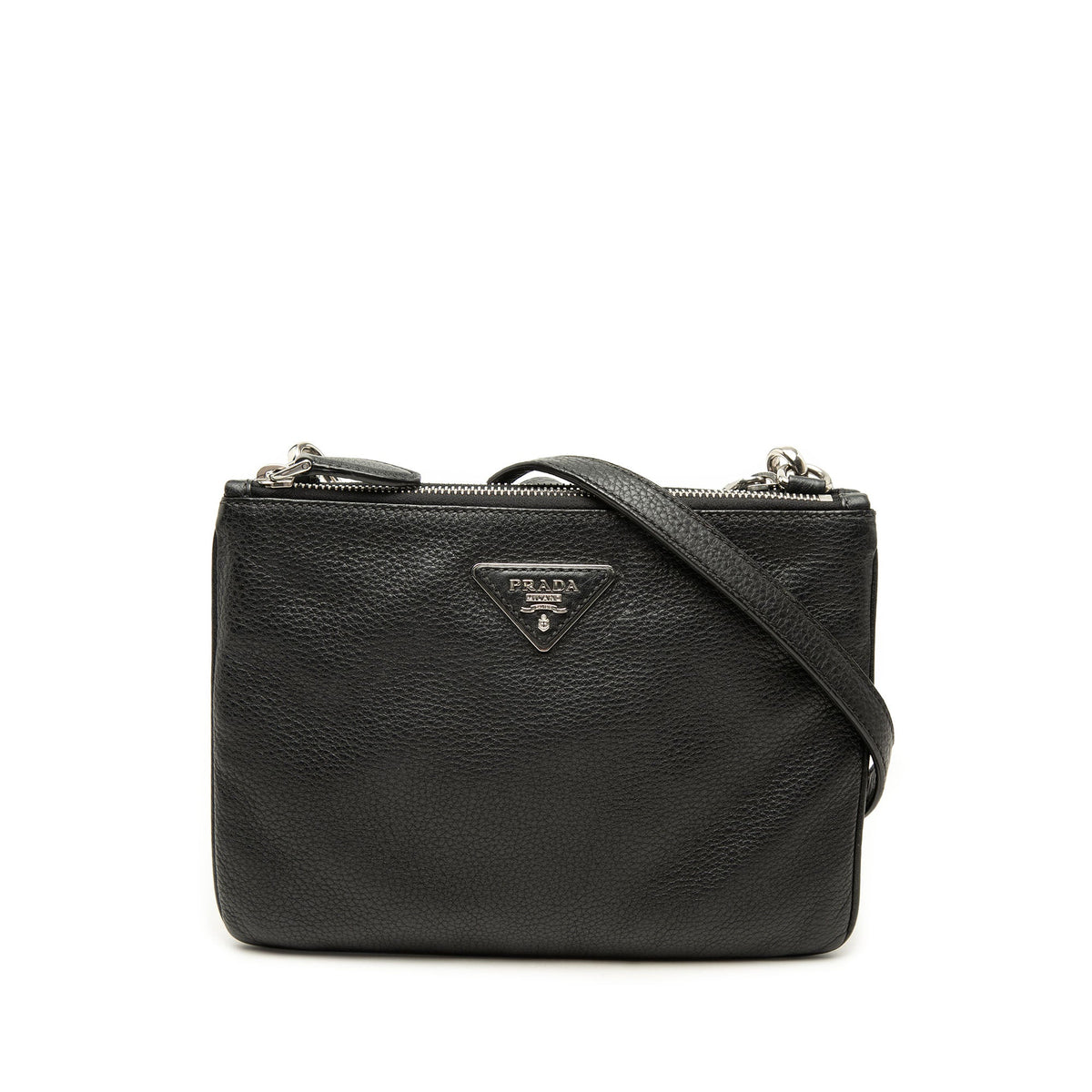 Prada Vitello Phenix Double Zip Crossbody