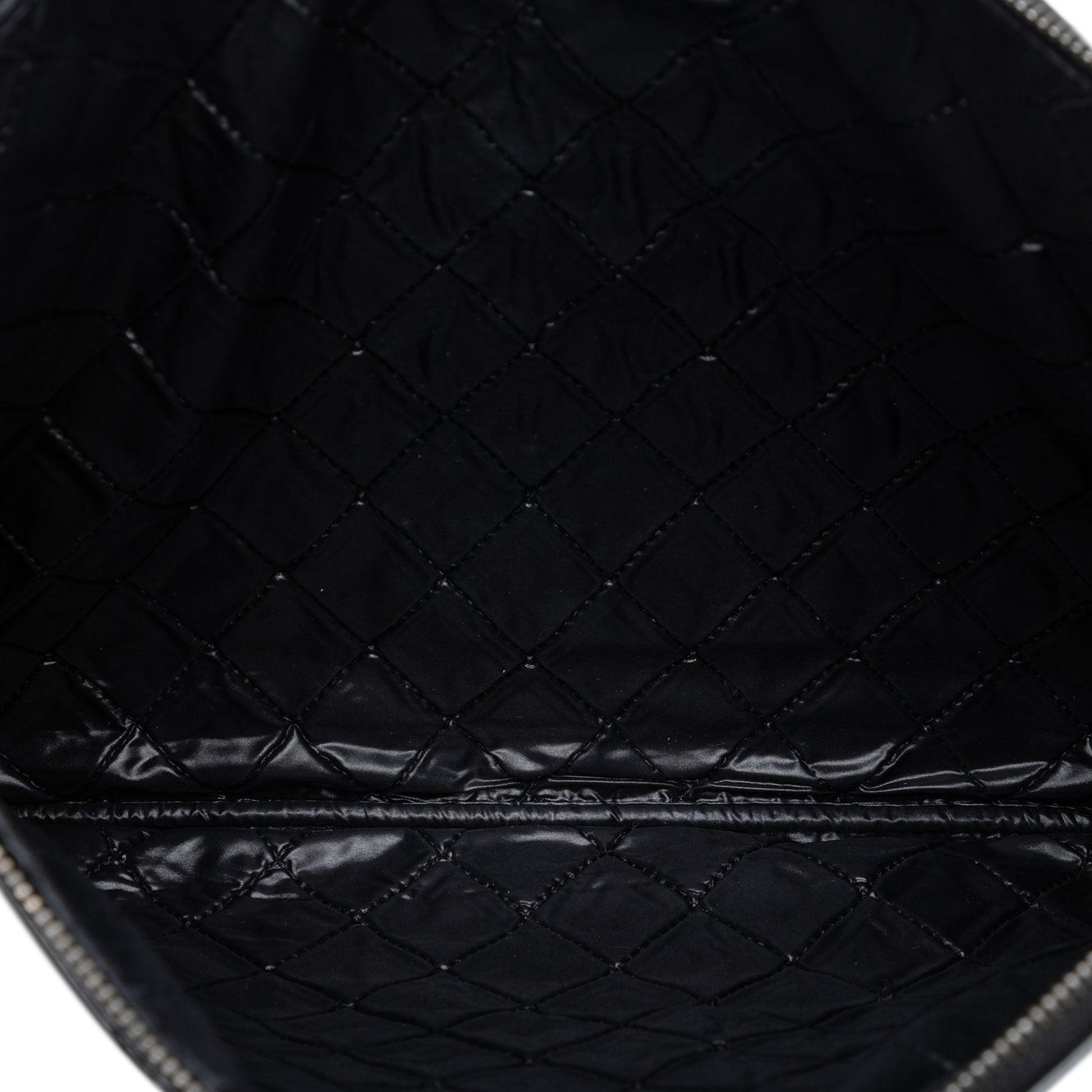 Chanel Large Quilted Patent O Case Clutch