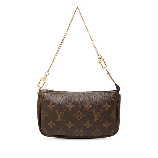 Louis Vuitton Monogram Mini Pochette Accessoires — Brown