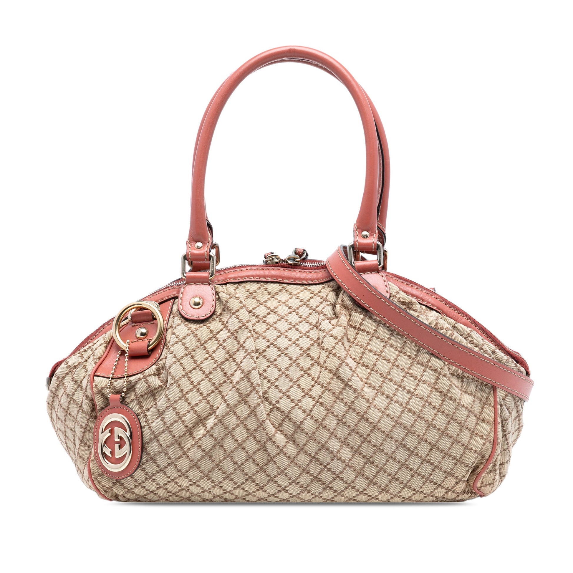 Gucci Diamante Canvas Sukey Satchel