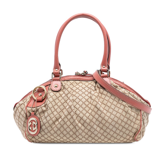 Gucci Diamante Canvas Sukey Satchel