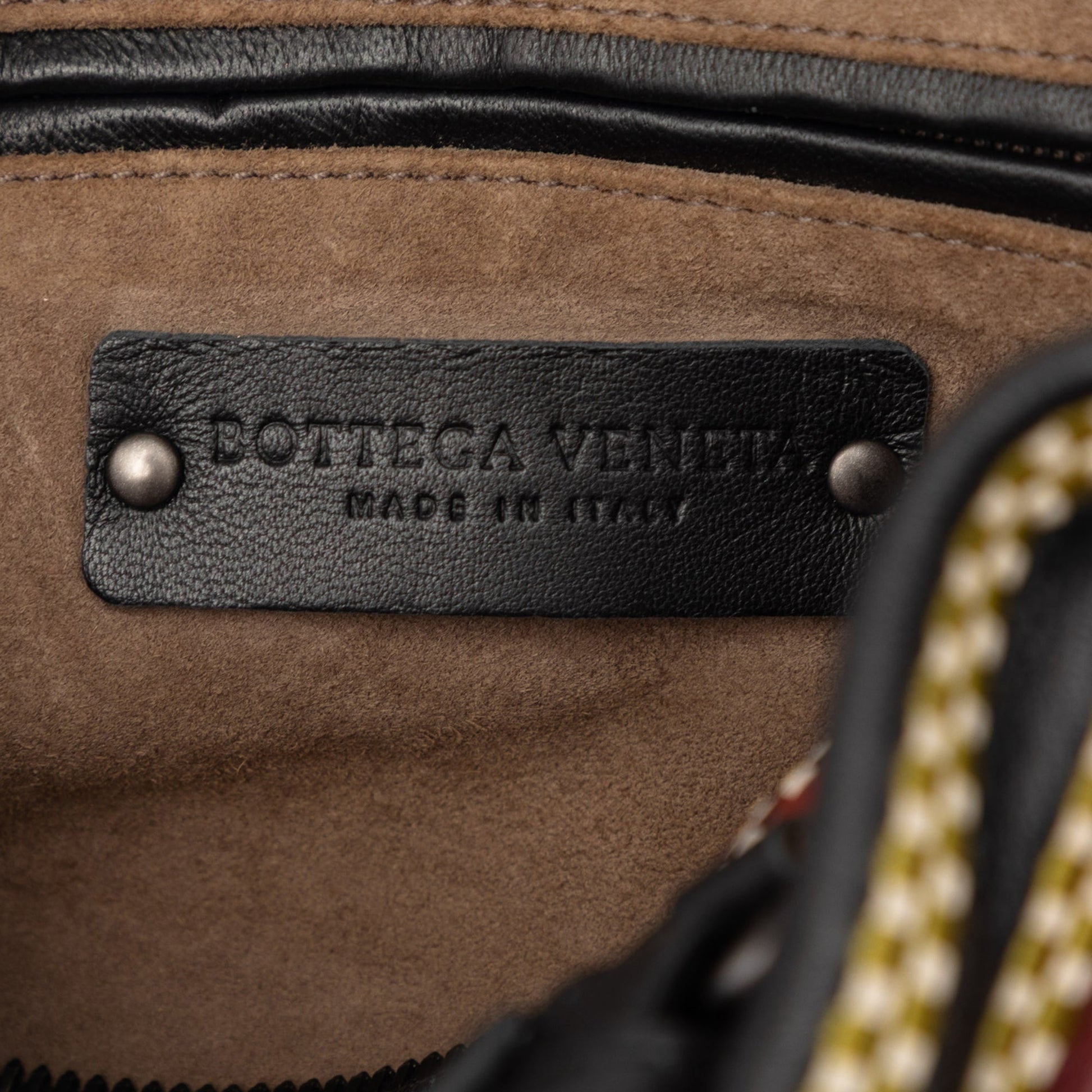 Bottega Veneta Nappa Diagonal Stripe Boston Bag