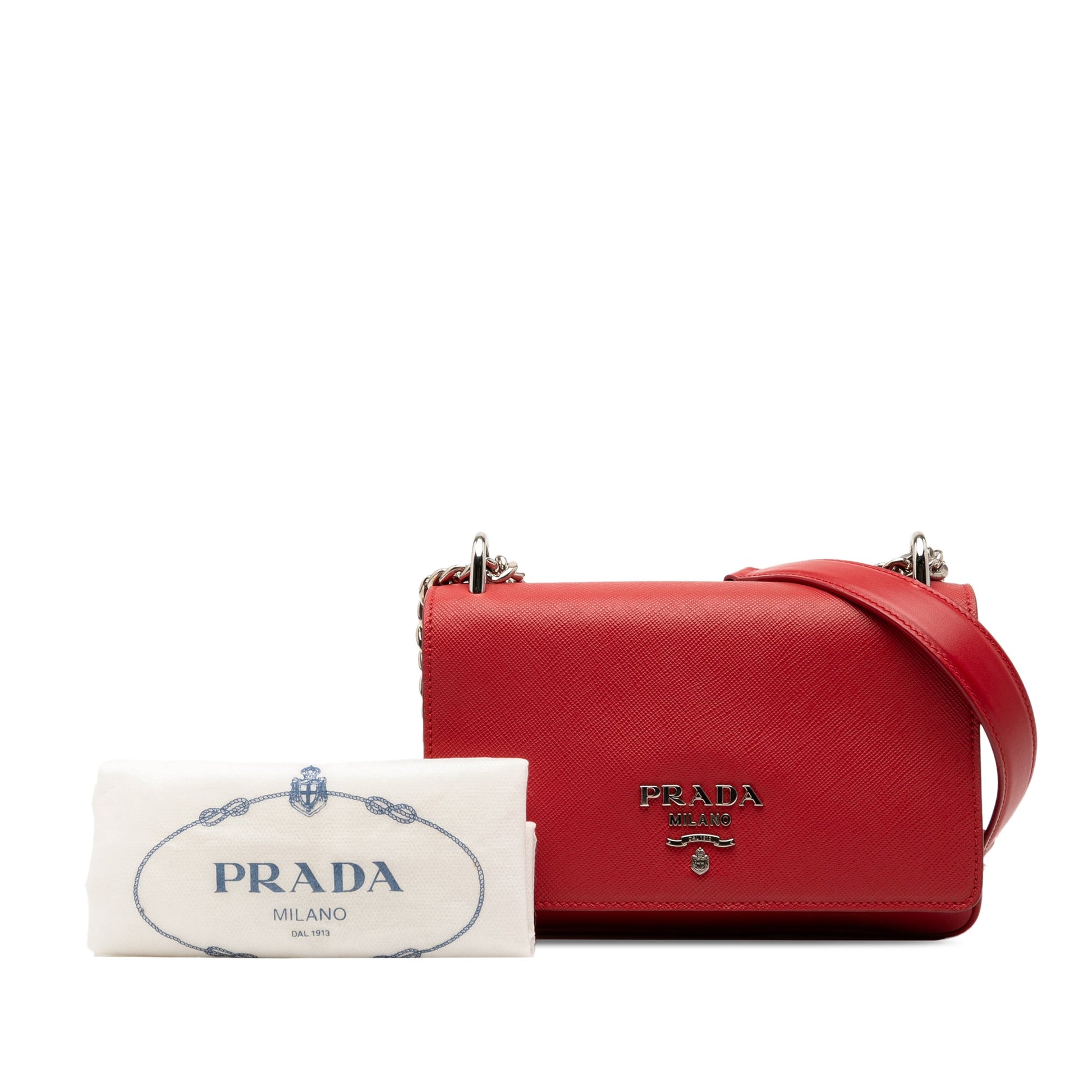 Prada Saffiano and City Calf Chain Crossbody