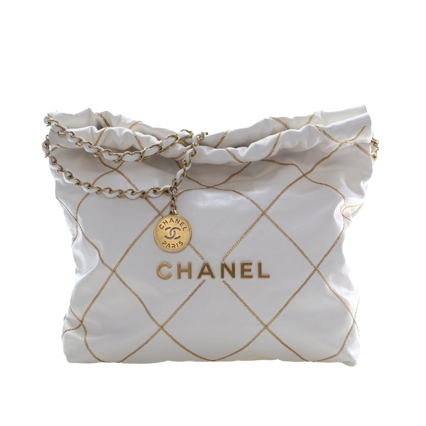 Small Quilted Shiny Calfskin Chain 22 Handbag