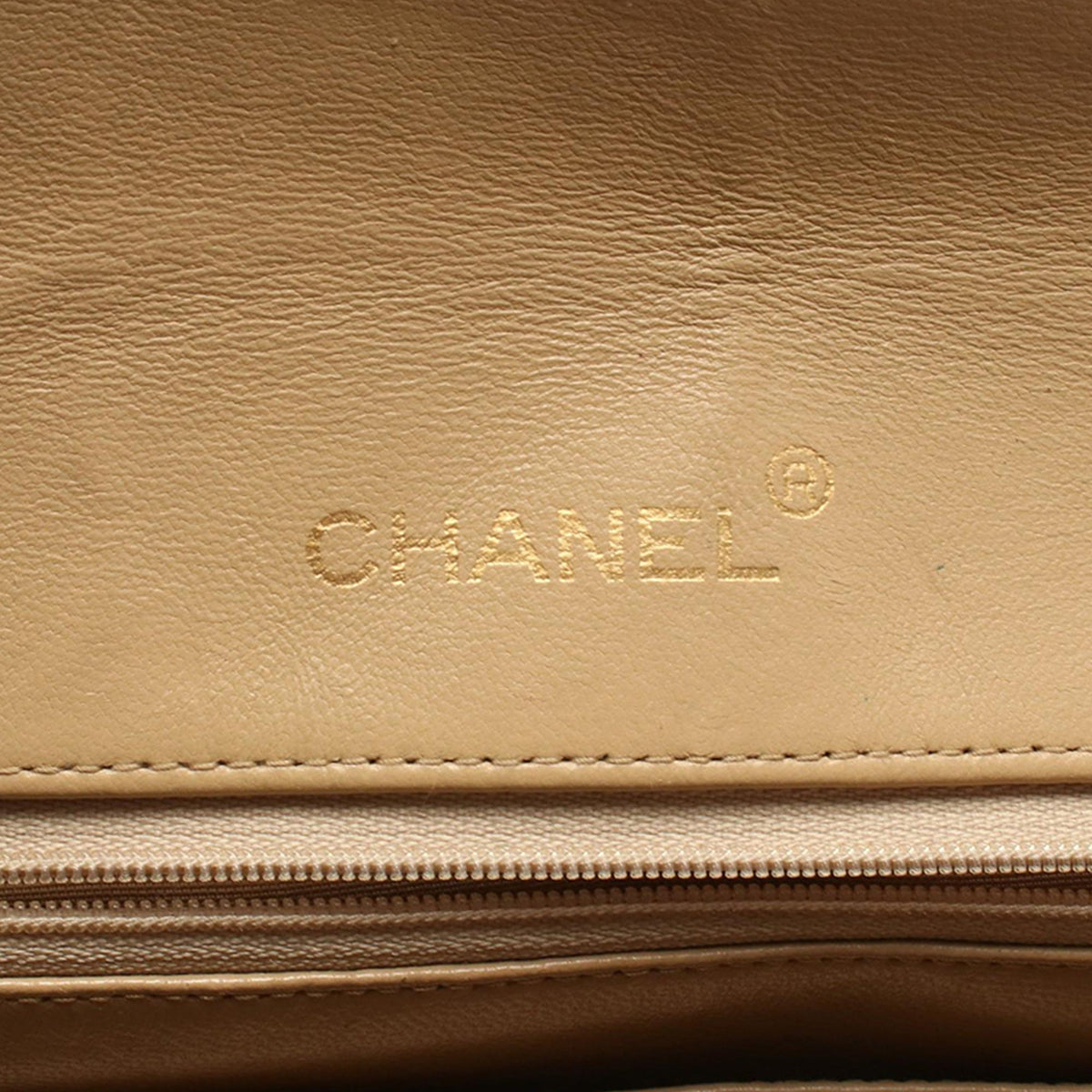 Chanel Small CC Quilted Lambskin Flap — Beige