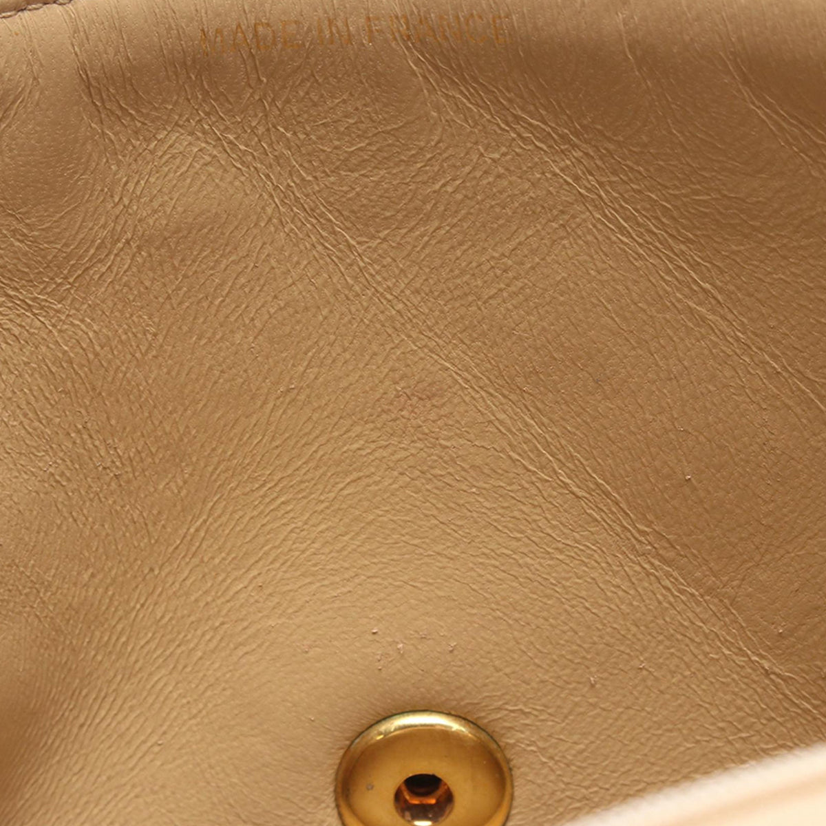 Chanel Small CC Quilted Lambskin Flap — Beige
