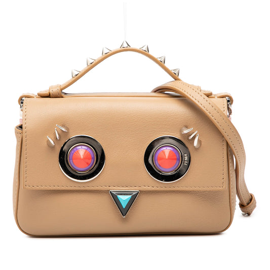 Fendi Micro Leather Hypnoteyes Double Baguette Satchel