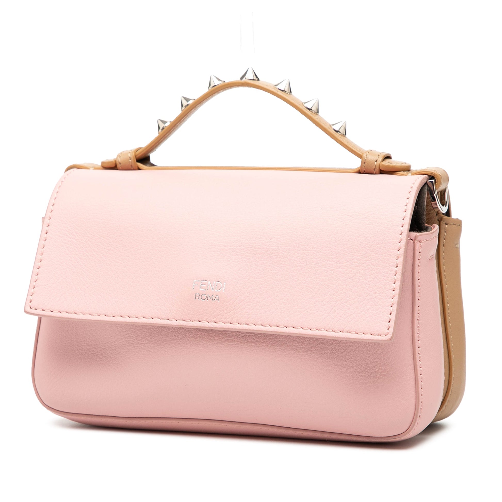 Fendi Micro Leather Hypnoteyes Double Baguette Satchel