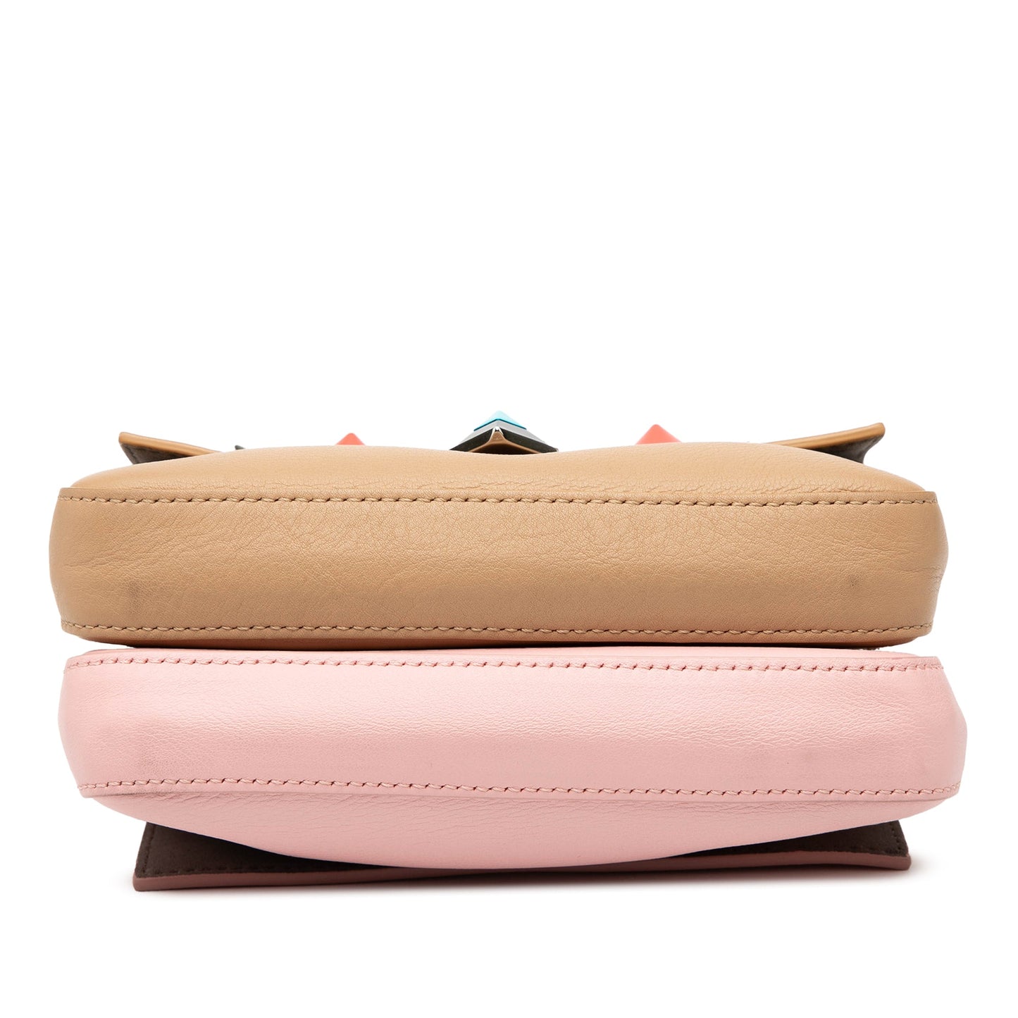 Fendi Micro Leather Hypnoteyes Double Baguette Satchel