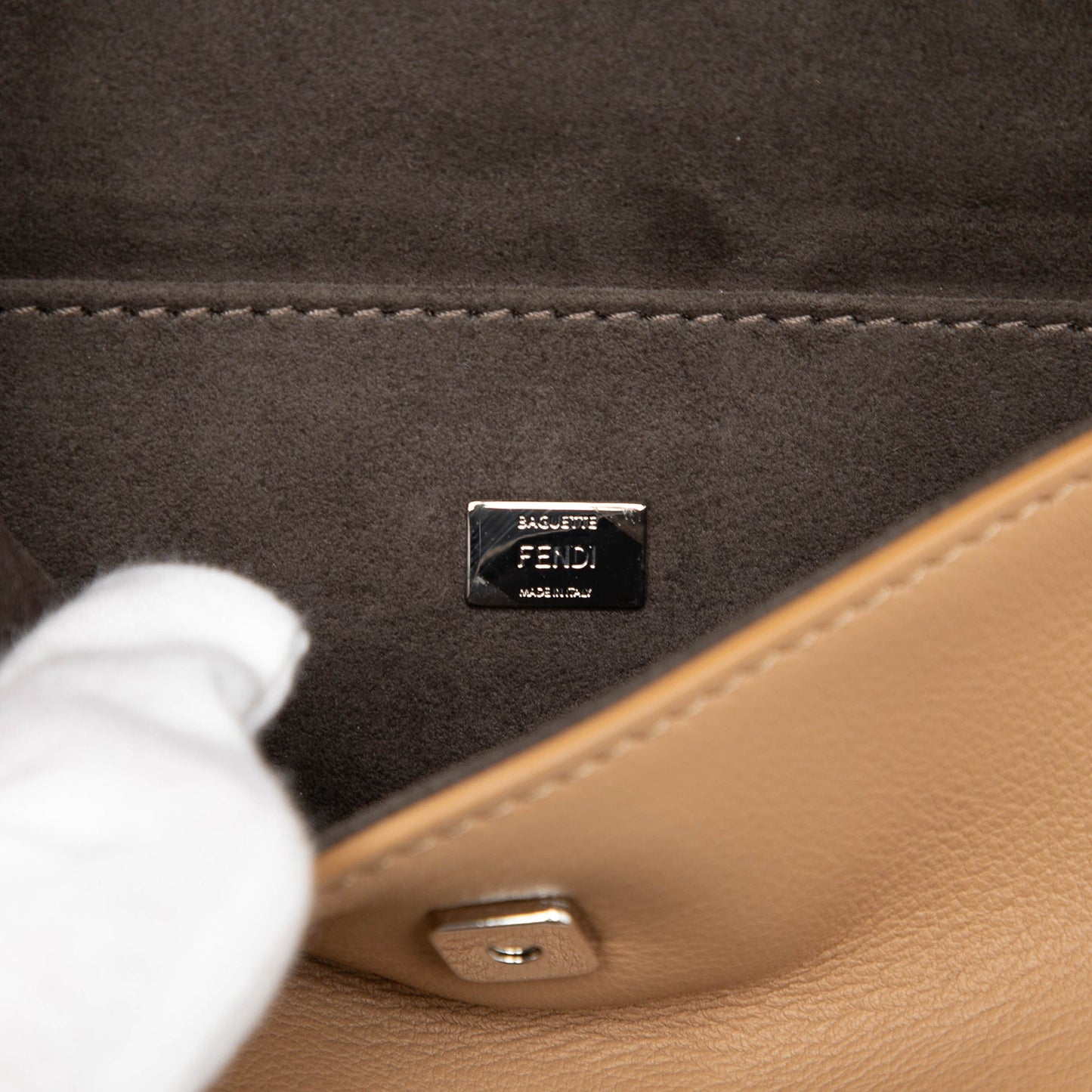 Fendi Micro Leather Hypnoteyes Double Baguette Satchel