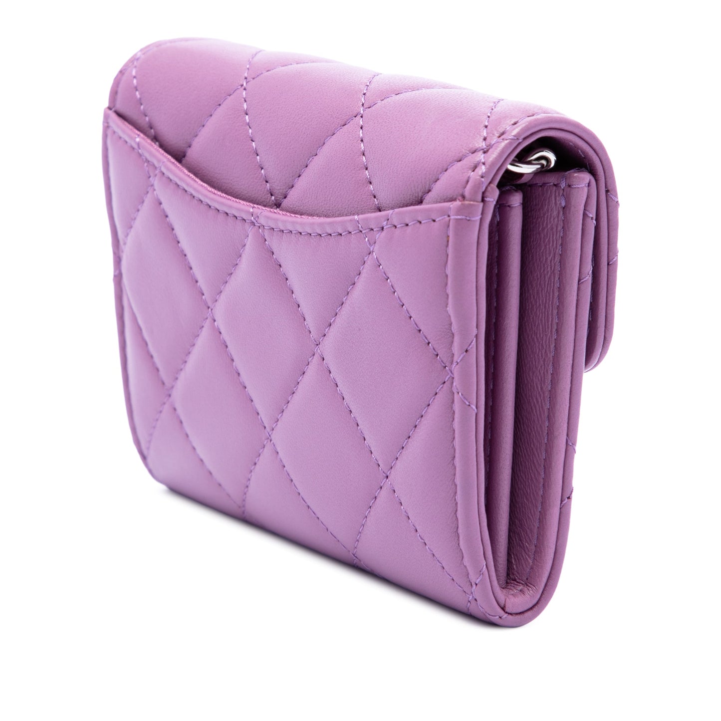 Chanel CC Quilted Lambskin Flap Card Holder on Chain