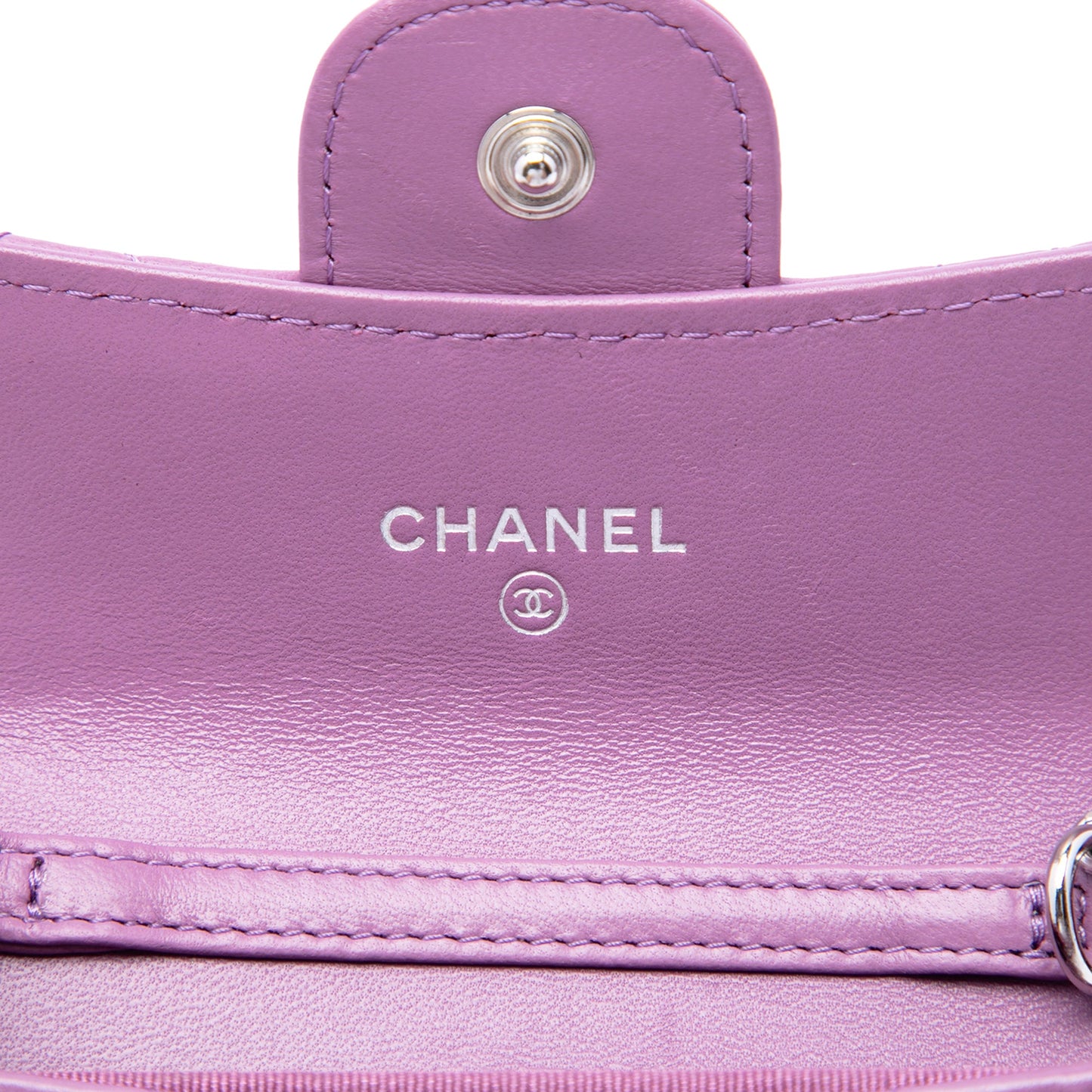 Chanel CC Quilted Lambskin Flap Card Holder on Chain