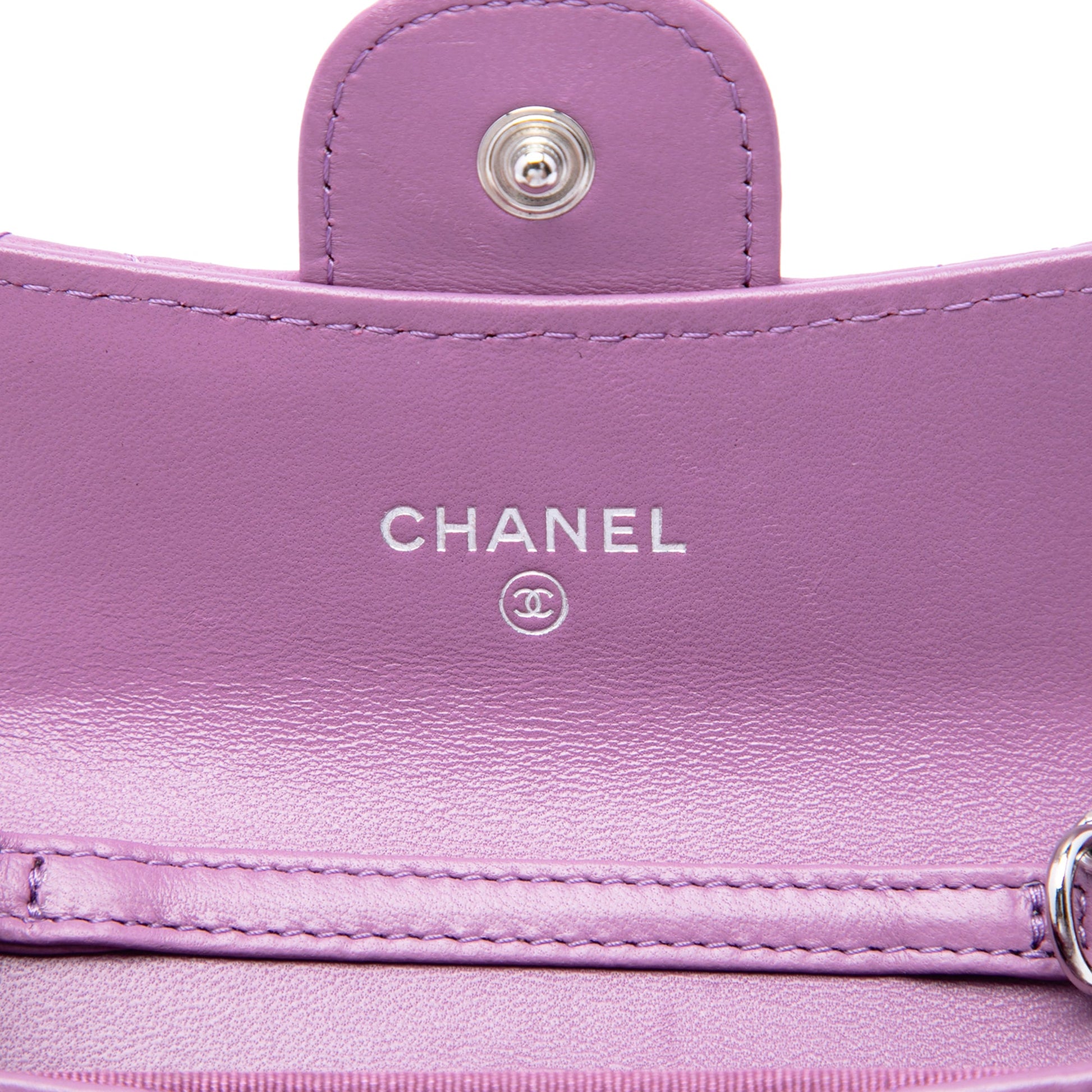 Chanel CC Quilted Lambskin Flap Card Holder on Chain