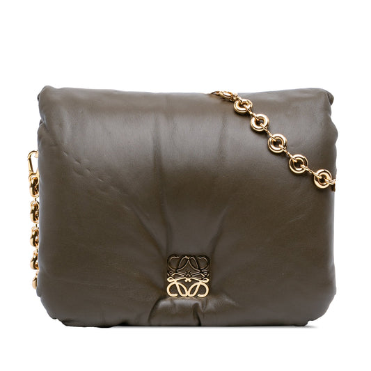 LOEWE Shiny Lambskin Goya Puffer Bag