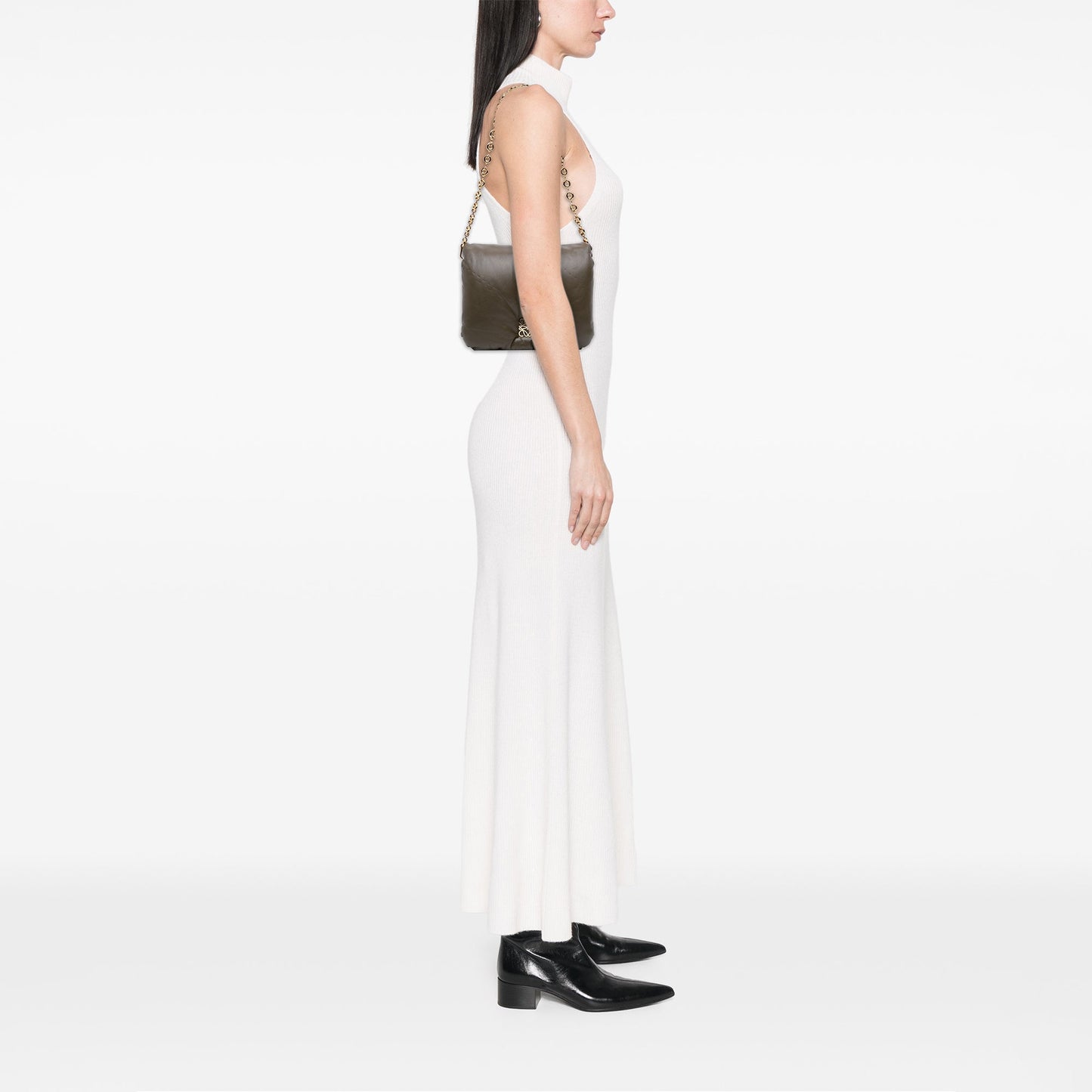 LOEWE Shiny Lambskin Goya Puffer Bag