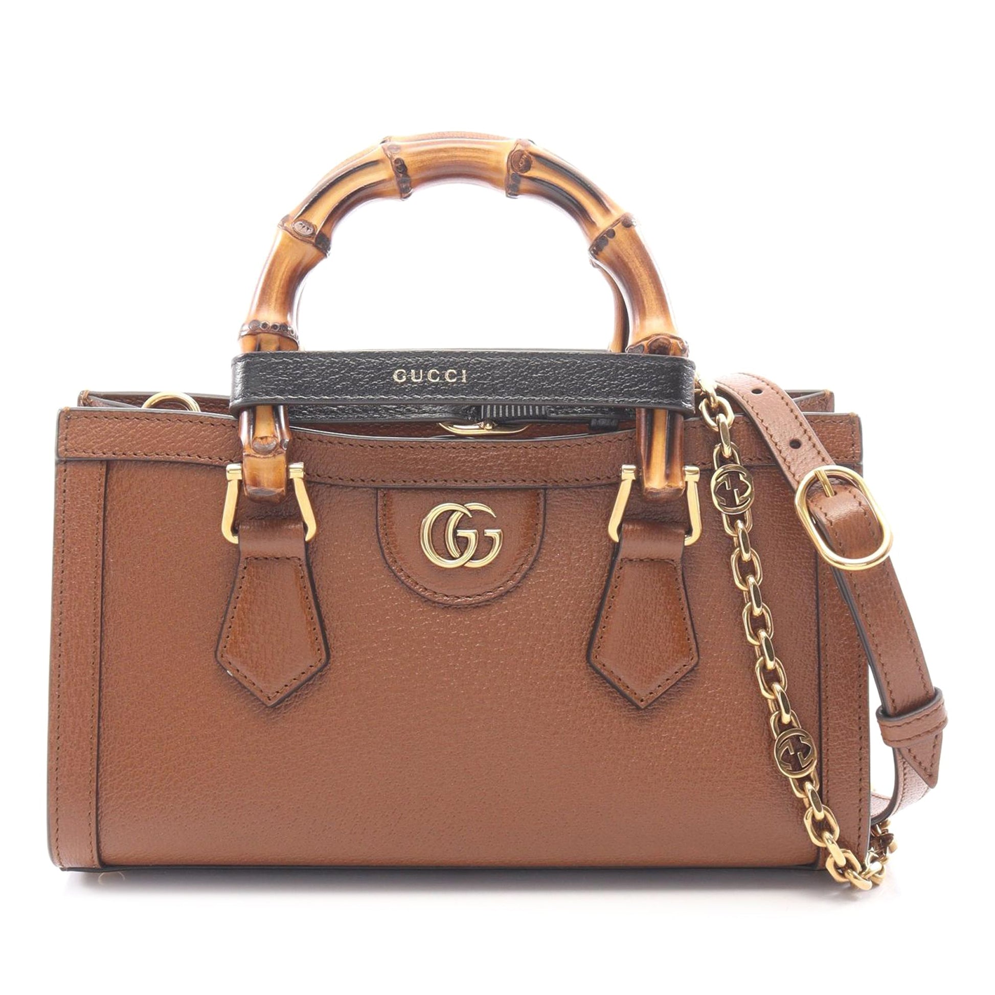 Gucci Small Calfskin Bamboo Diana Satchel