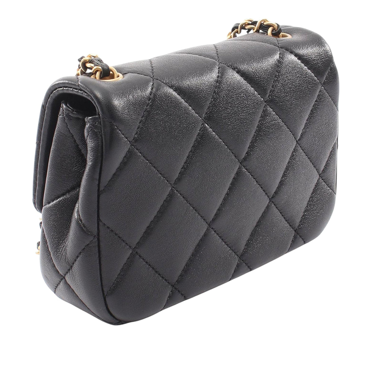 Chanel Mini Quilted Lambskin Pearl Strap Flap