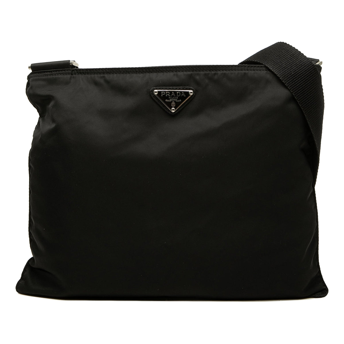 Prada Tessuto Zip Top Crossbody — Black