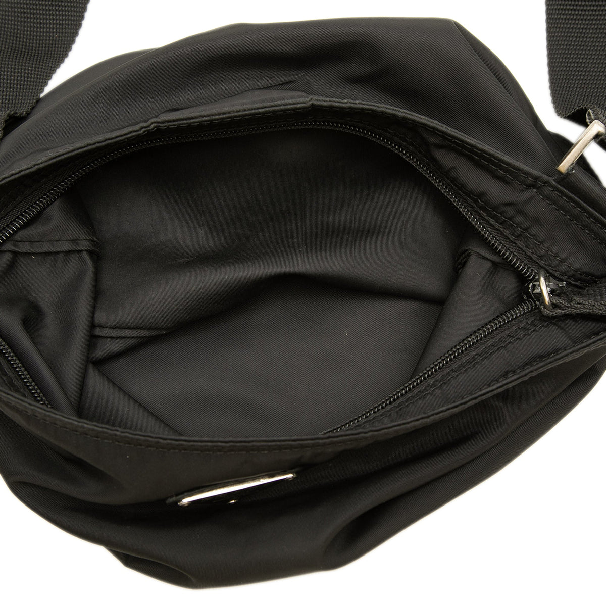 Prada Tessuto Zip Top Crossbody — Black