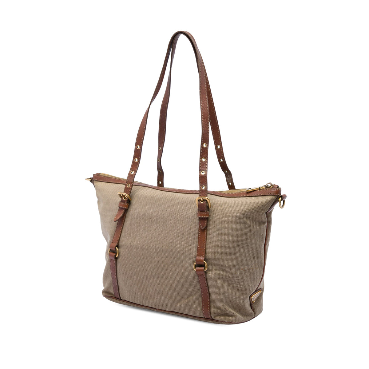 Prada Canvas Canapa Logo Tote — Brown