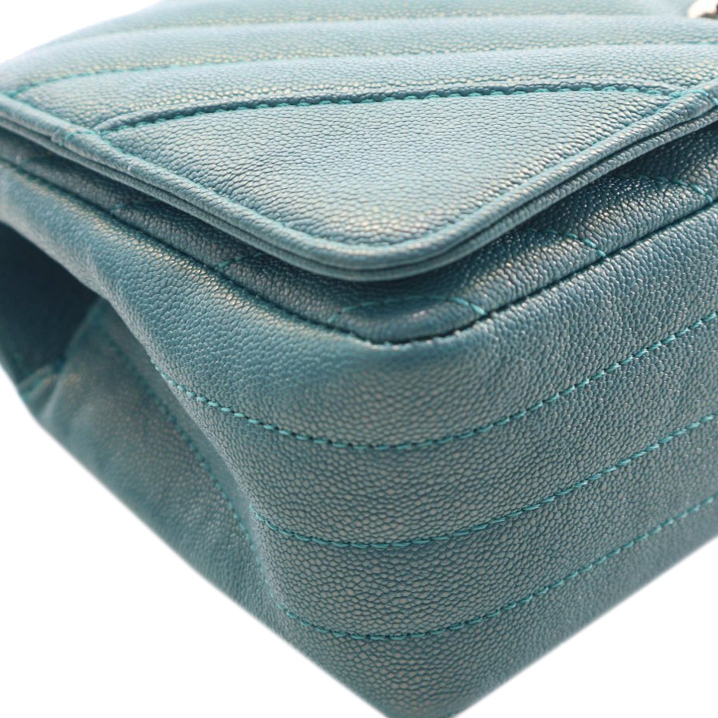Mini Chevron Caviar Statement Flap