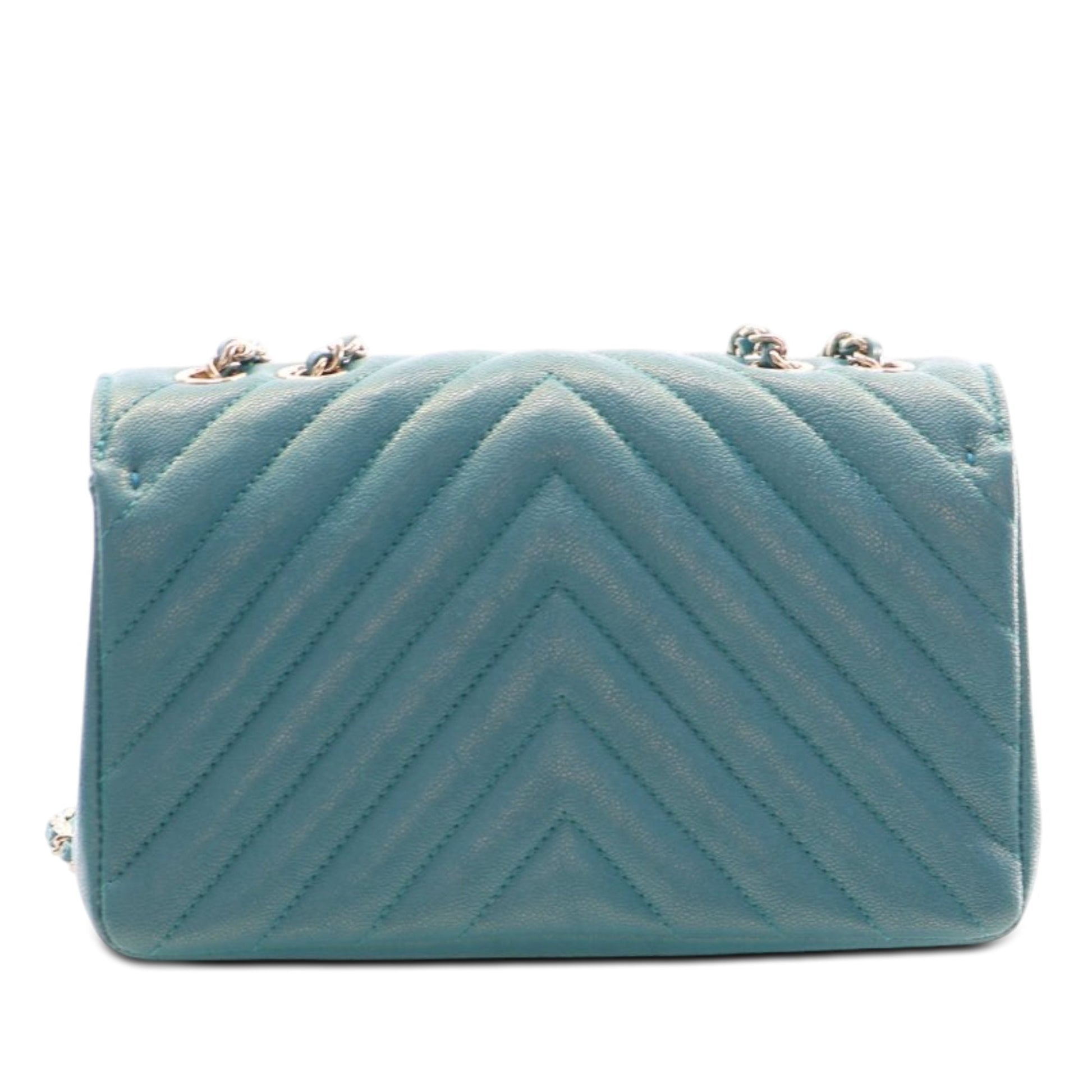 Mini Chevron Caviar Statement Flap