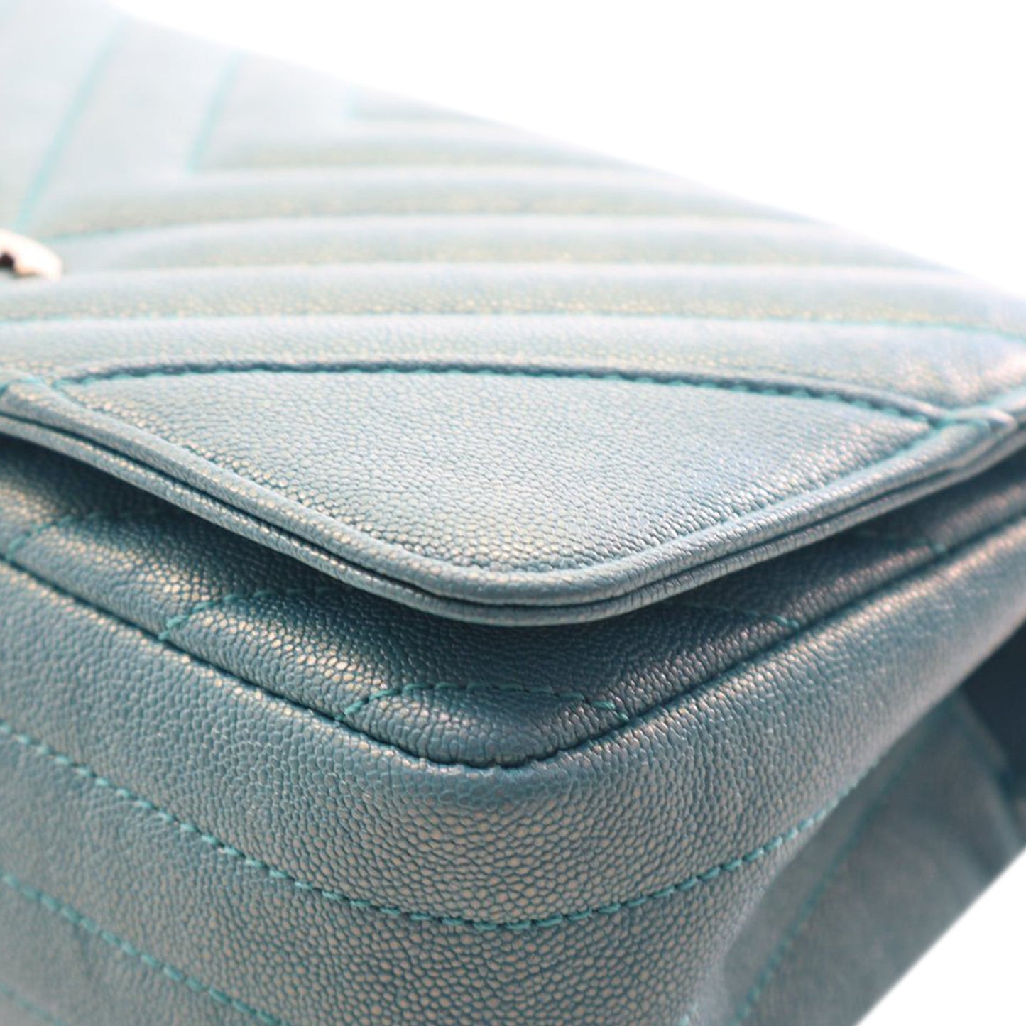 Mini Chevron Caviar Statement Flap