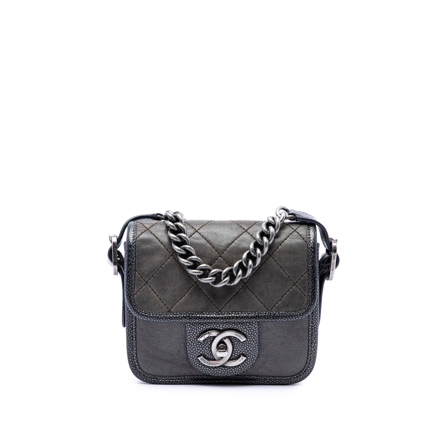 Chanel Paris Bombay Mini Quilted Iridescent Calfskin Back to School Single Flap