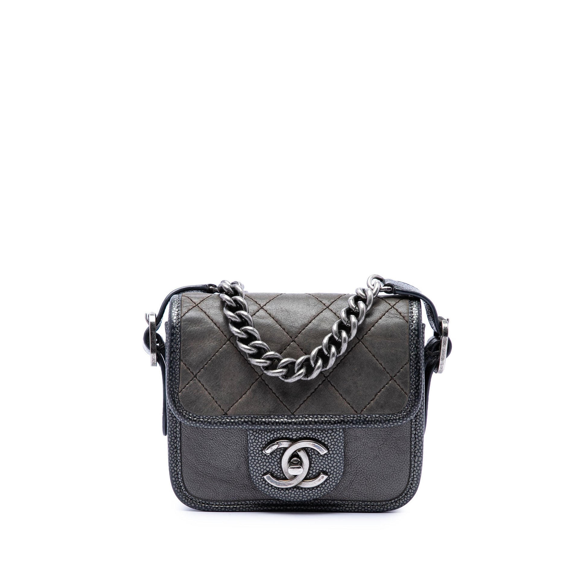 Chanel Paris Bombay Mini Quilted Iridescent Calfskin Back to School Single Flap
