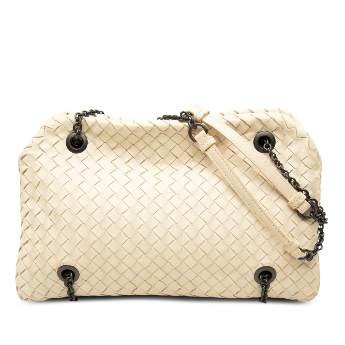 Bottega Veneta Nappa Intrecciato Duo Shoulder Bag — White