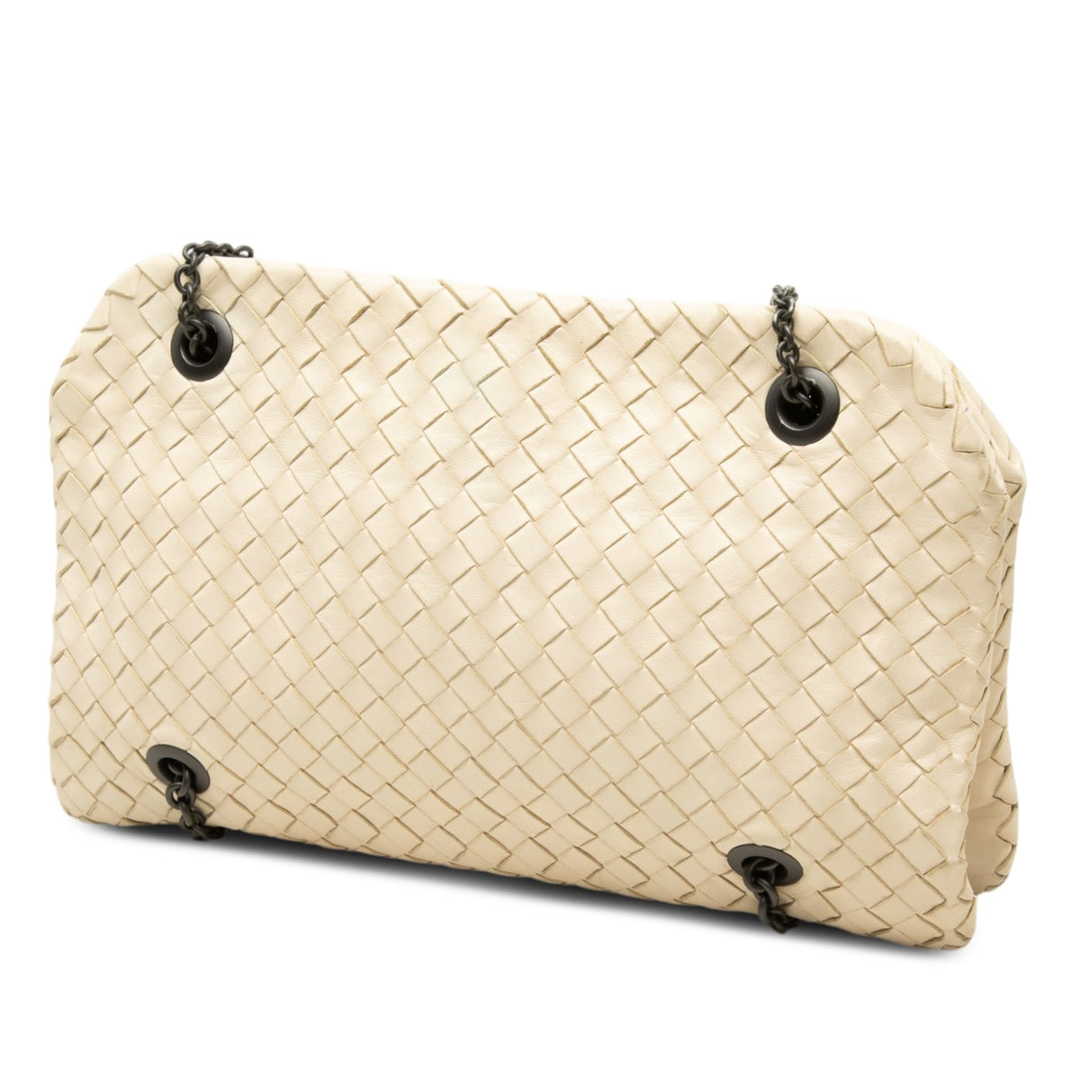 Bottega Veneta Nappa Intrecciato Duo Shoulder Bag — White