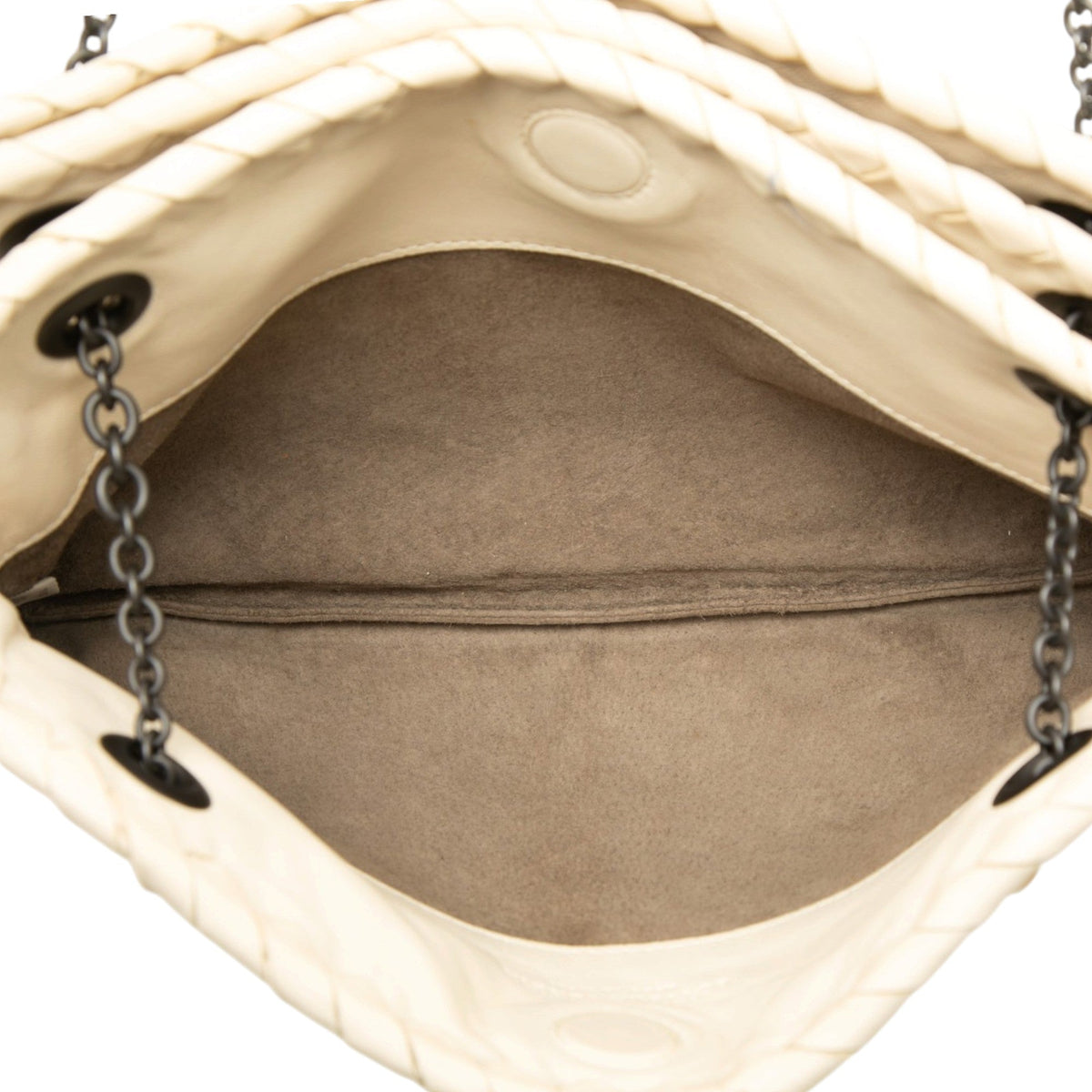Bottega Veneta Nappa Intrecciato Duo Shoulder Bag — White