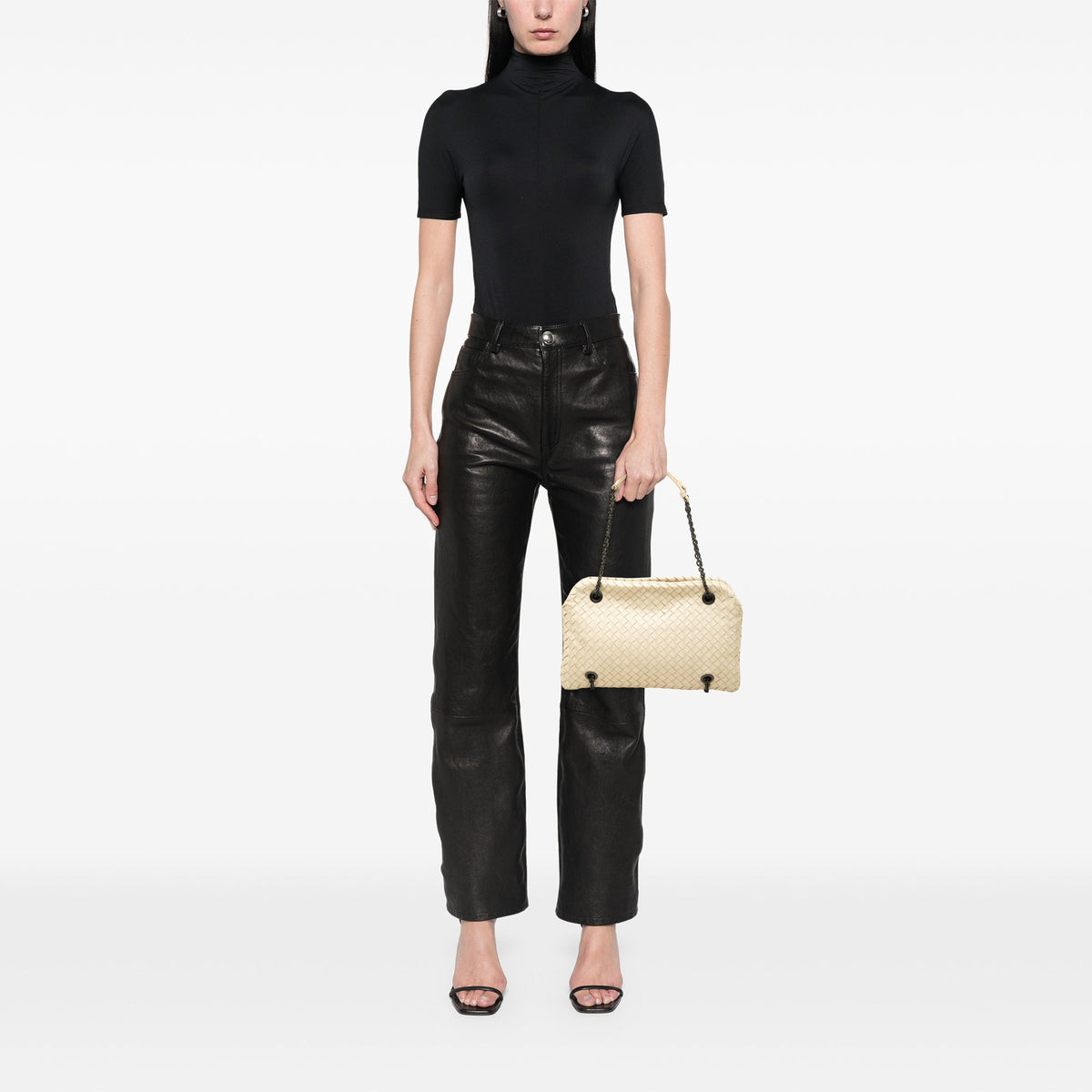Bottega Veneta Nappa Intrecciato Duo Shoulder Bag — White