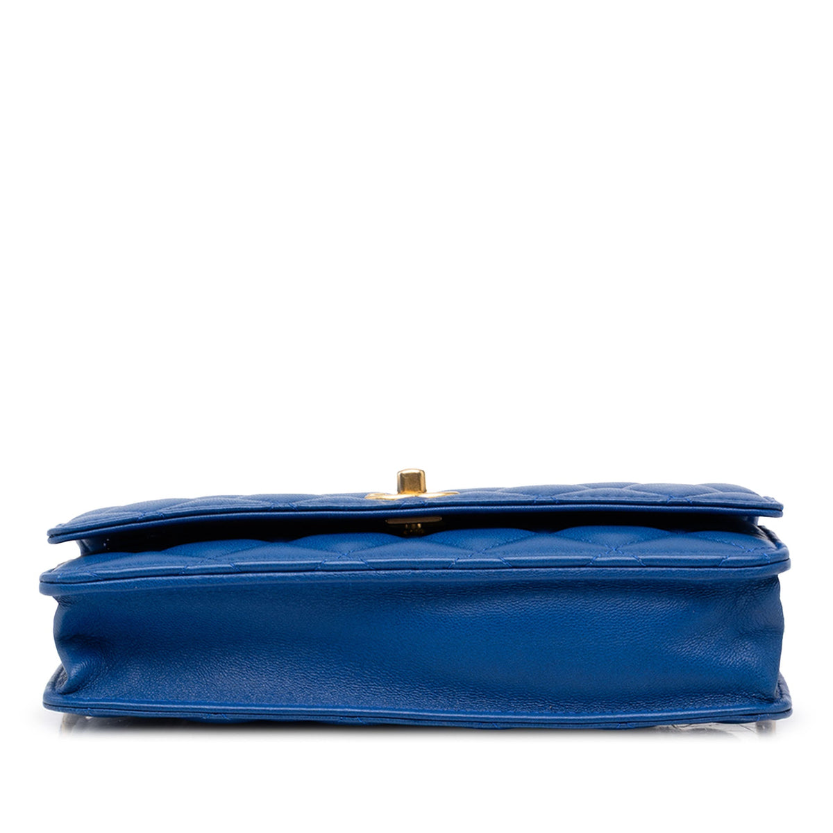 Chanel CC Quilted Lambskin Pearl Crush Wallet On Chain — Blue