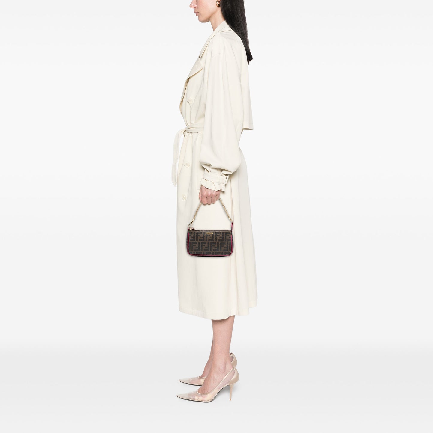 Fendi Zucca Spalmati Chain Pochette