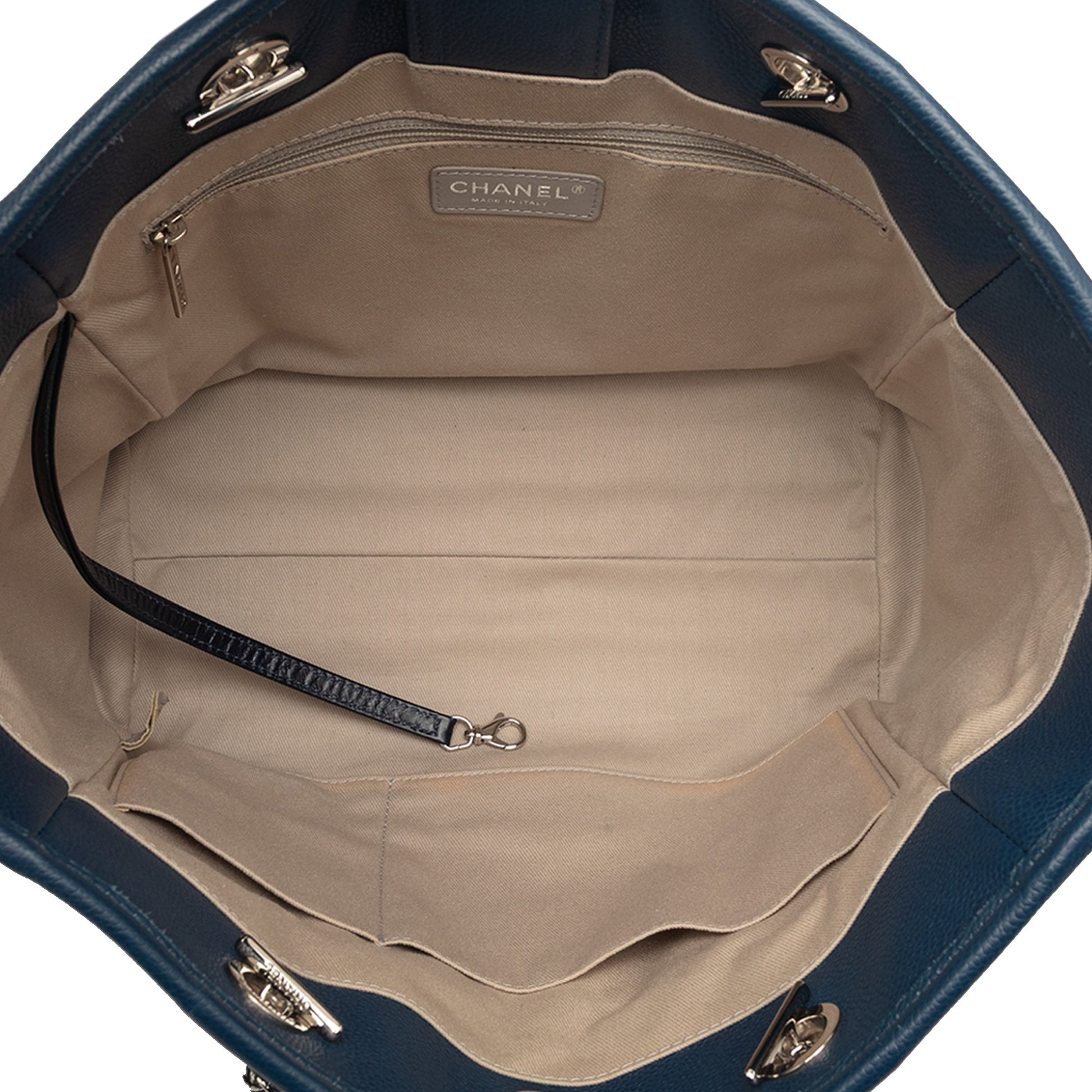Small Glazed Calfskin Deauville Tote