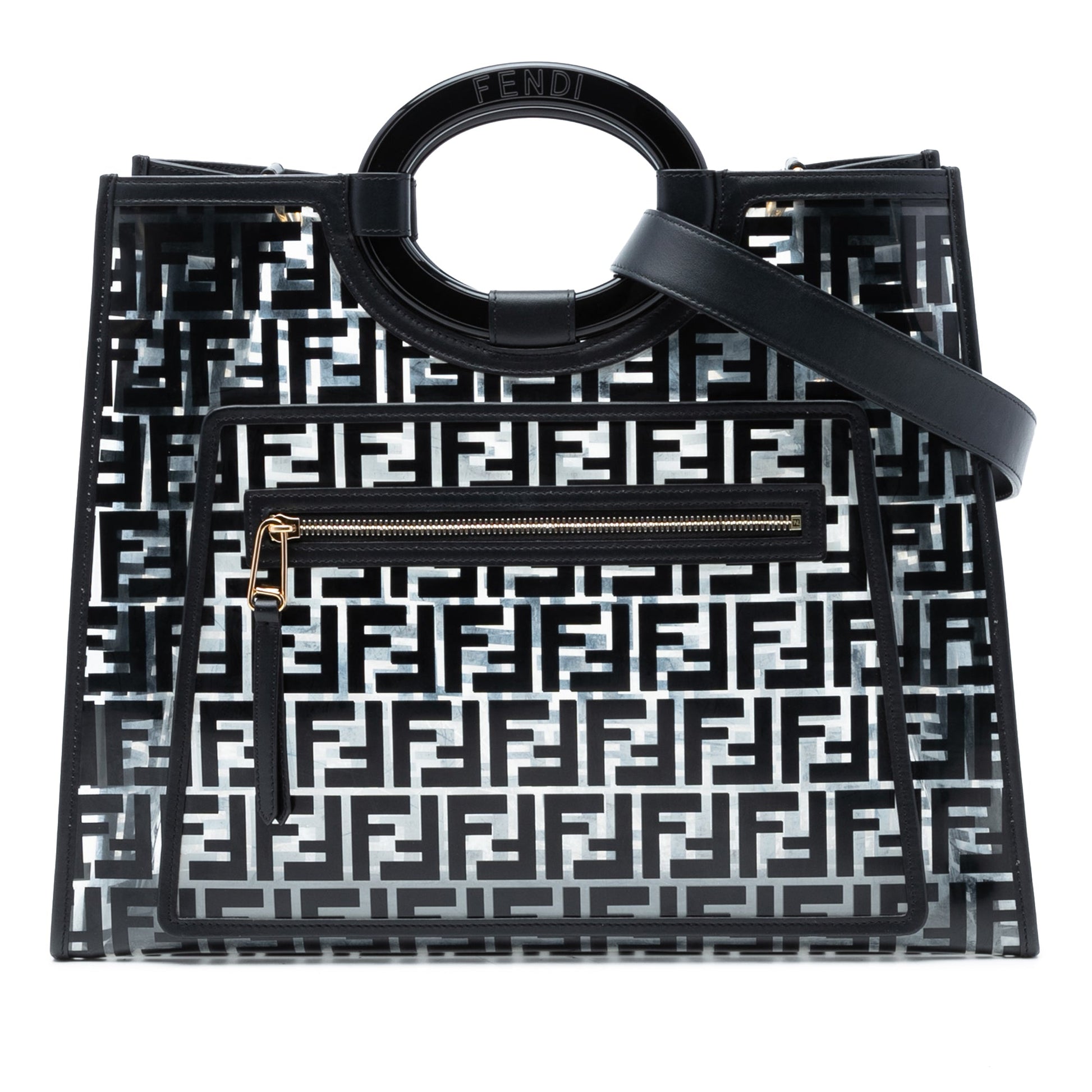 Fendi Medium FF PVC and Vitello Century Runaway Shopper Tote