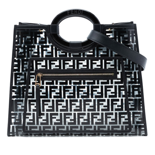 Fendi Medium FF PVC and Vitello Century Runaway Shopper Tote