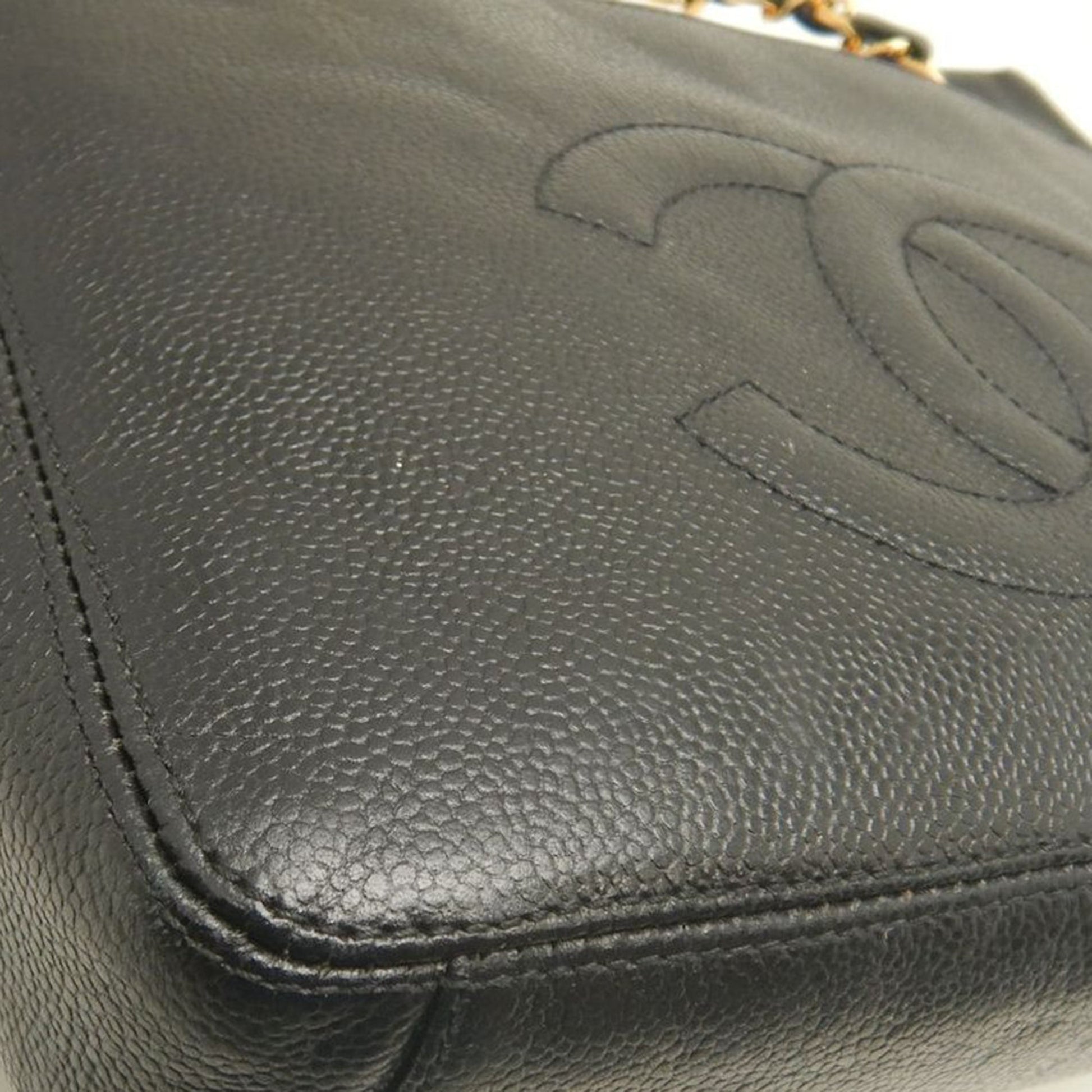 Chanel CC Caviar Front Pocket Chain Tote